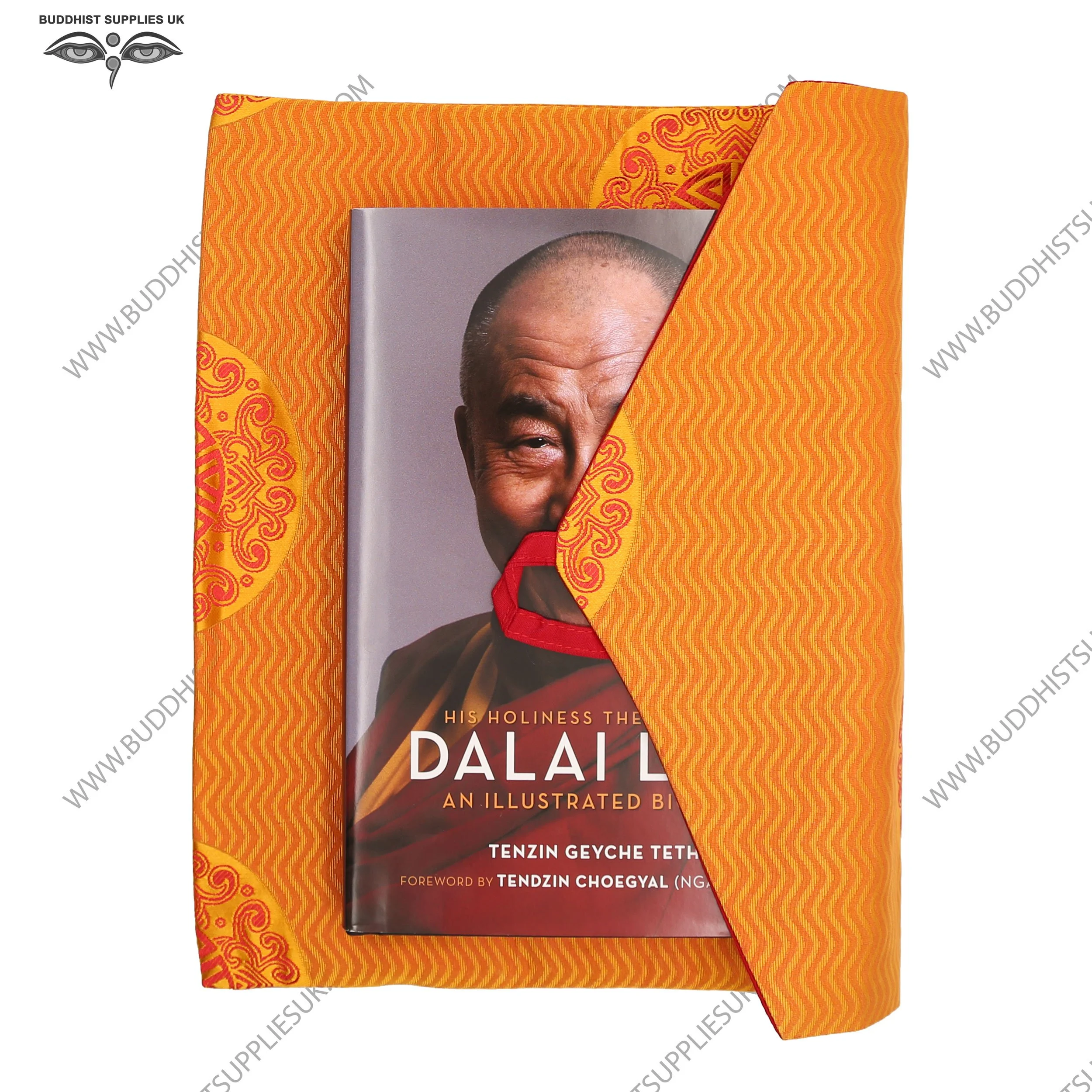 Buddhist book bag Tibetan gold patterned