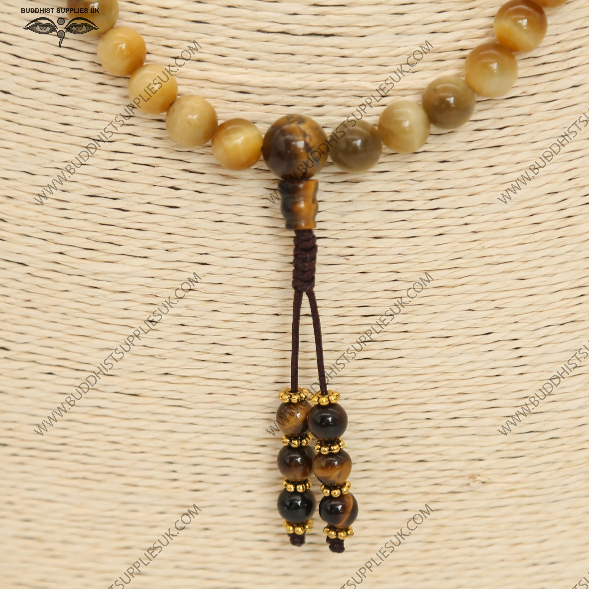 jasper feldspar agate chalcedony golden tiger's eye mala crystal