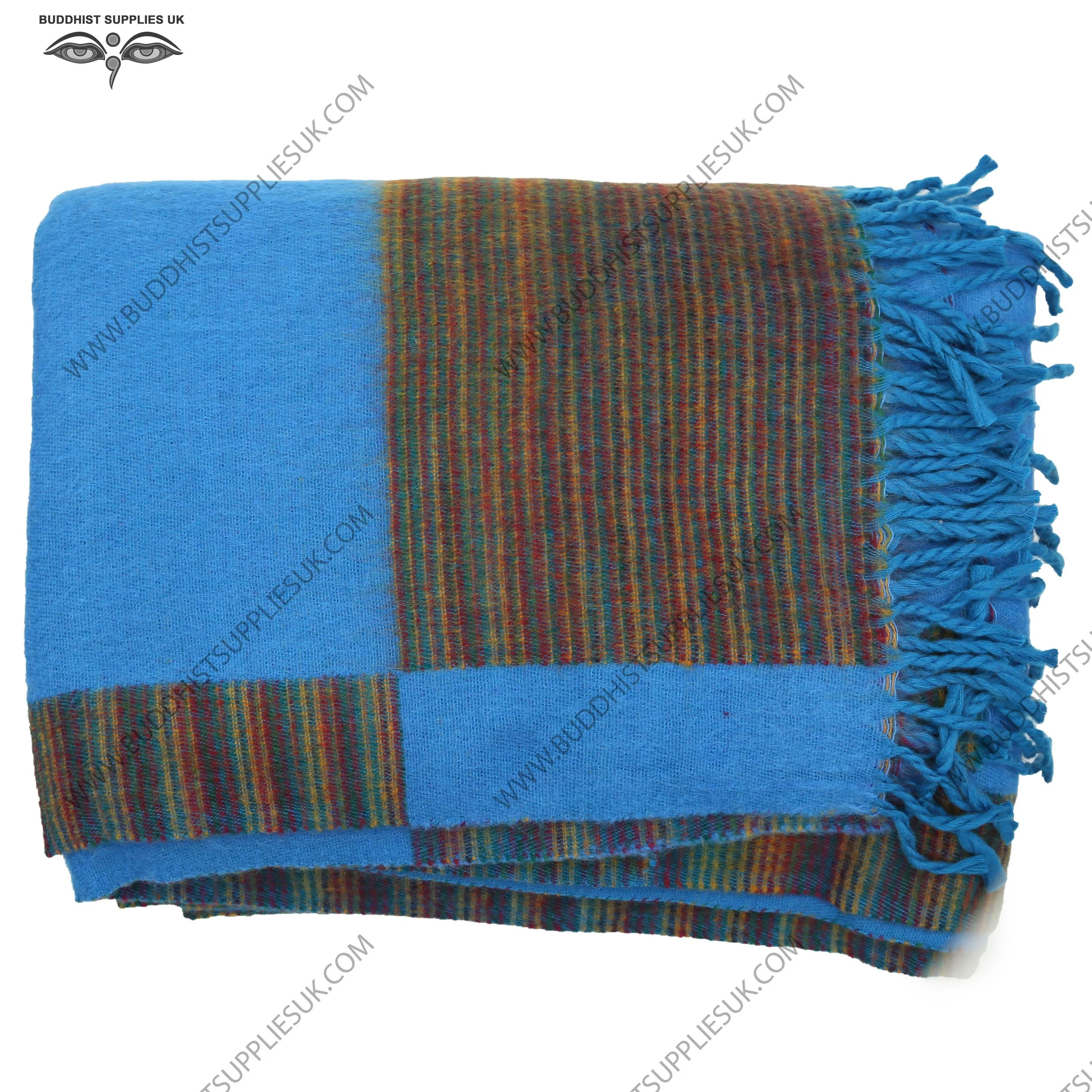 extra large yak wool shawl Tibet sofa throw blanket bedspread blue