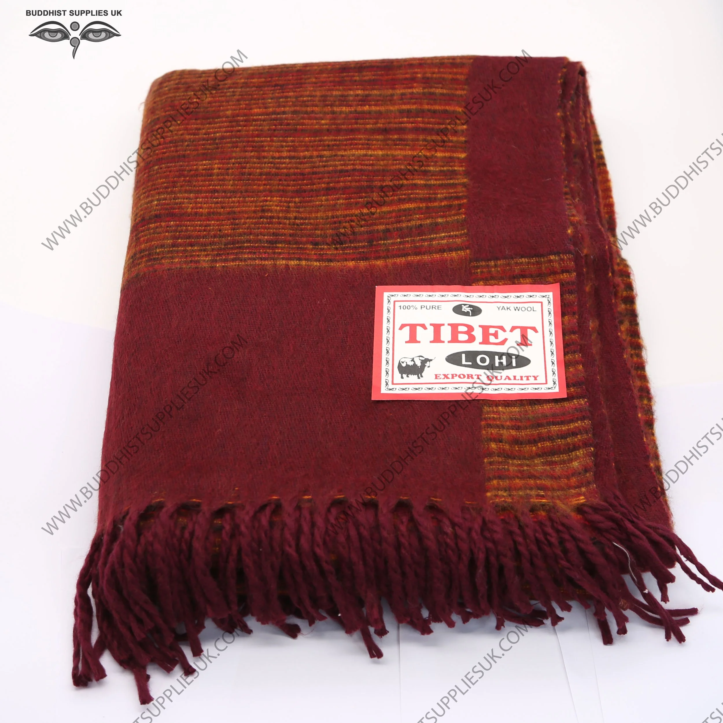 extra large yak wool shawl Tibet sofa throw blanket bedspread burgundy