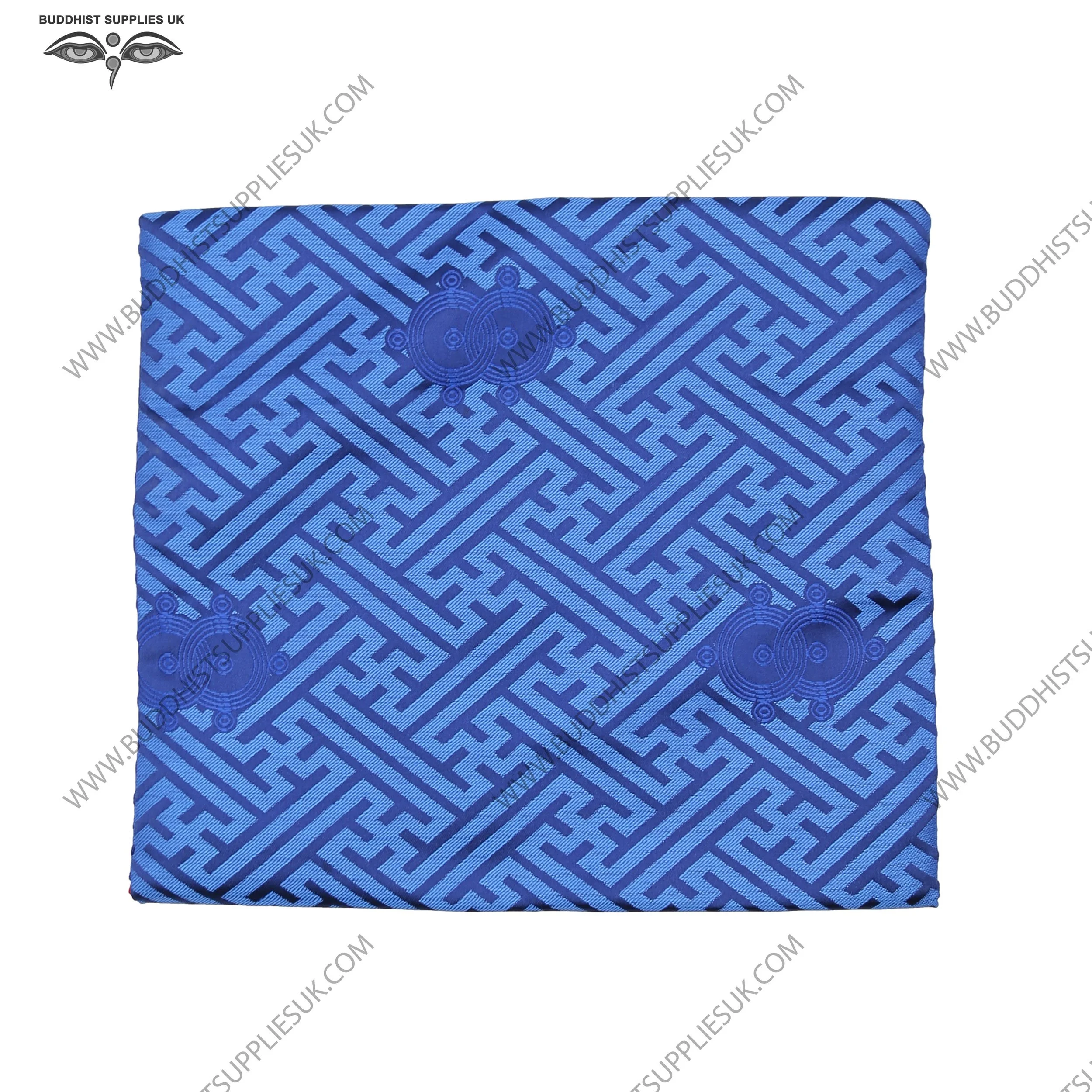 Silk-brocade-book-bag;-26x23cm10x9ins-Blue-