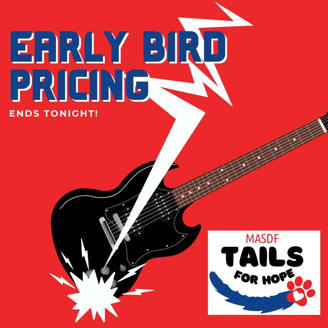 It's the last call! 
Your $25 discount ends TONIGHT (for real this time)! 🎟️
Don't miss out on your chance to secure tickets to our 2026 Tails for Hope: Let's Rock, One Tail at a Time fundraiser event!
February 20, 2026 at 6pm
The Carlisle, Lombard
