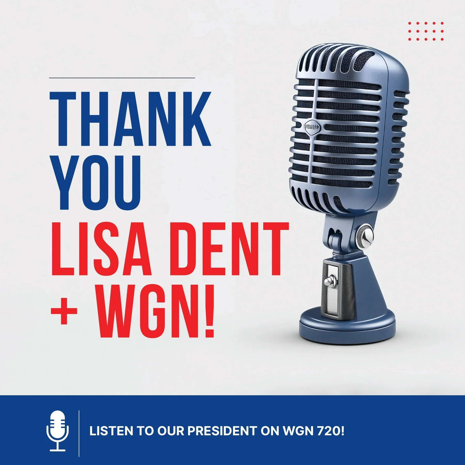 Thank you to @lisadentspeaks for the interview! Click below to listen to our president, Noel King, discuss our organization and the importance of respecting the service dog vest.
.
https://wgnradio.com/lisa-dent/highlighting-the-importance-of-service