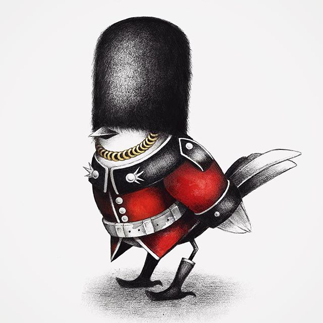 Old drawing of a Royal guard bird made using a bic pen and watercolors 🇬🇧 fun stuff! inspired by birds in uniforms, I wanted to make my own version.
.
🎶 New Order - Blue Monday