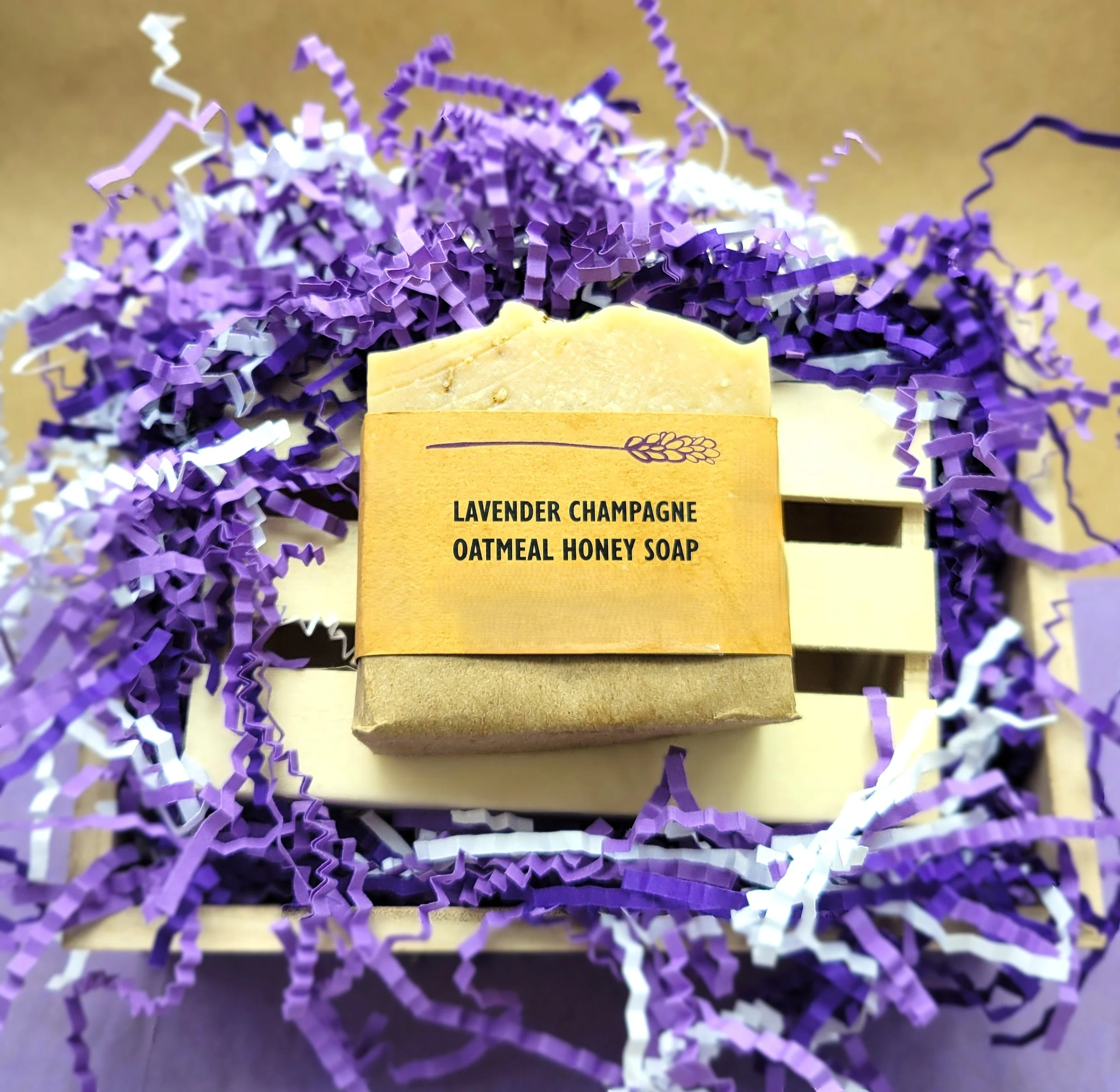 Lavender Champagne Oatmeal Honey Soap Bar