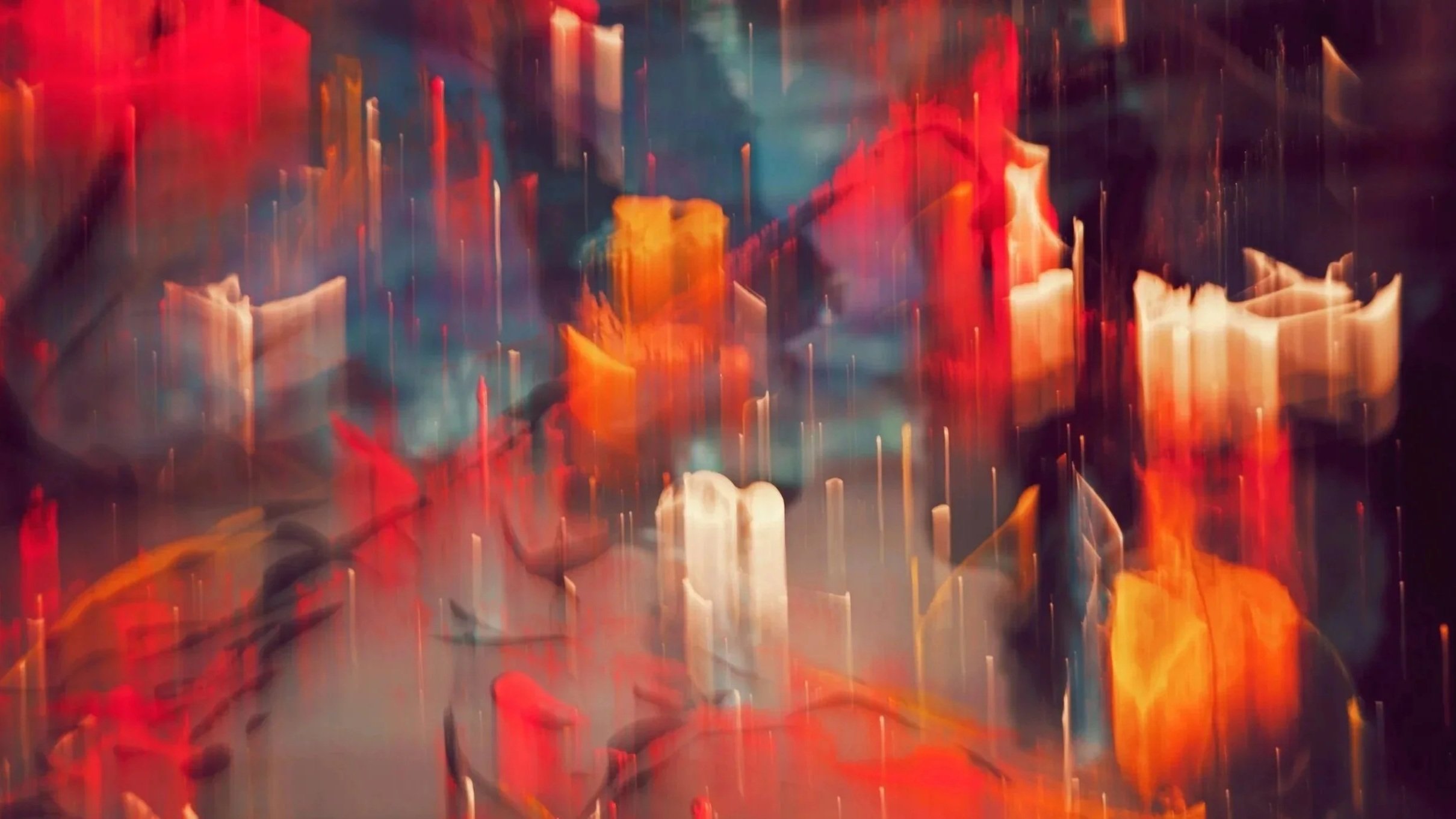 Abstract red and blue graphic with layered shapes, used as the feature image for a veria.ca article about discoverability, desire, and audience strategy.