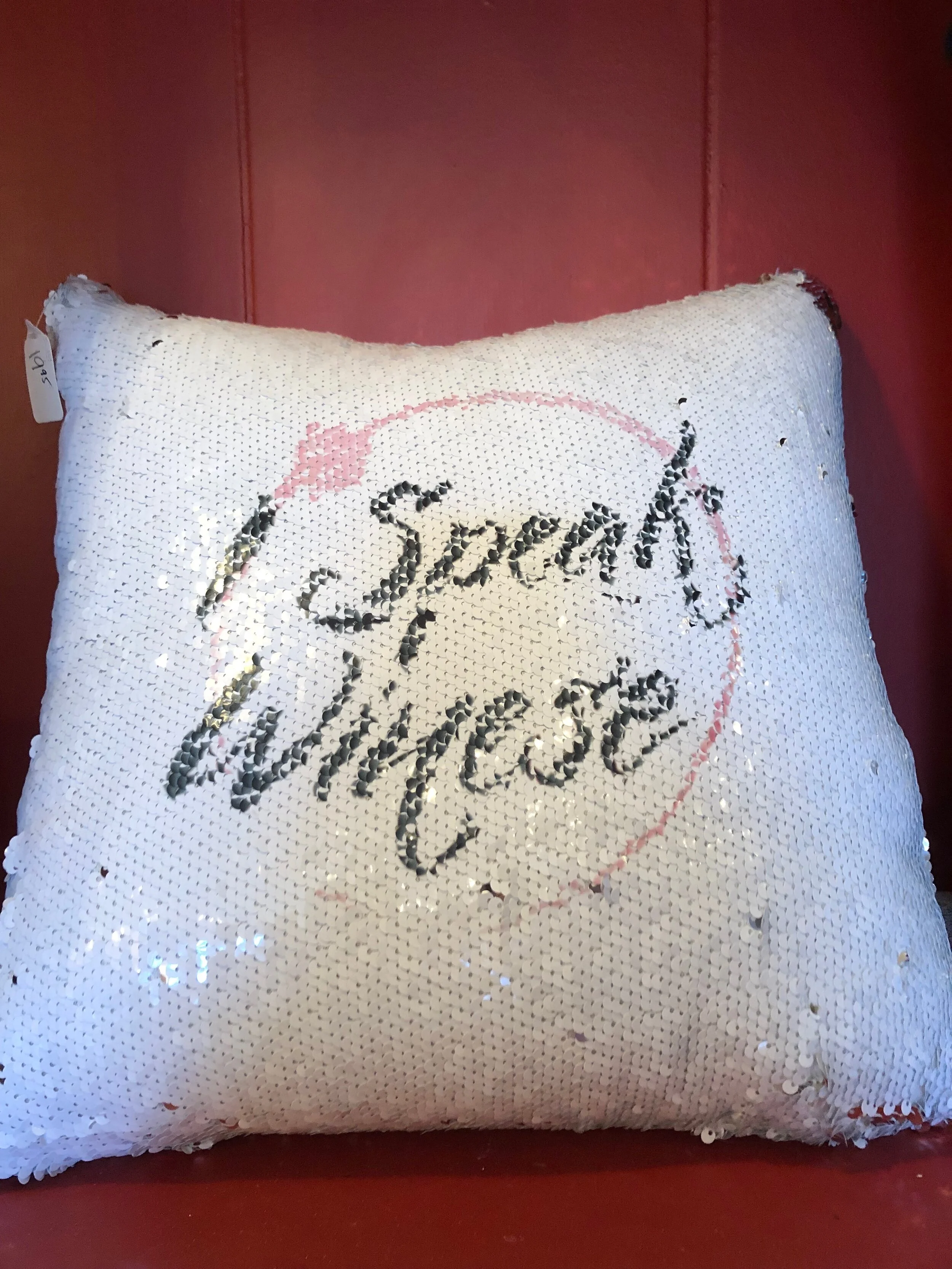 sequin picture pillow