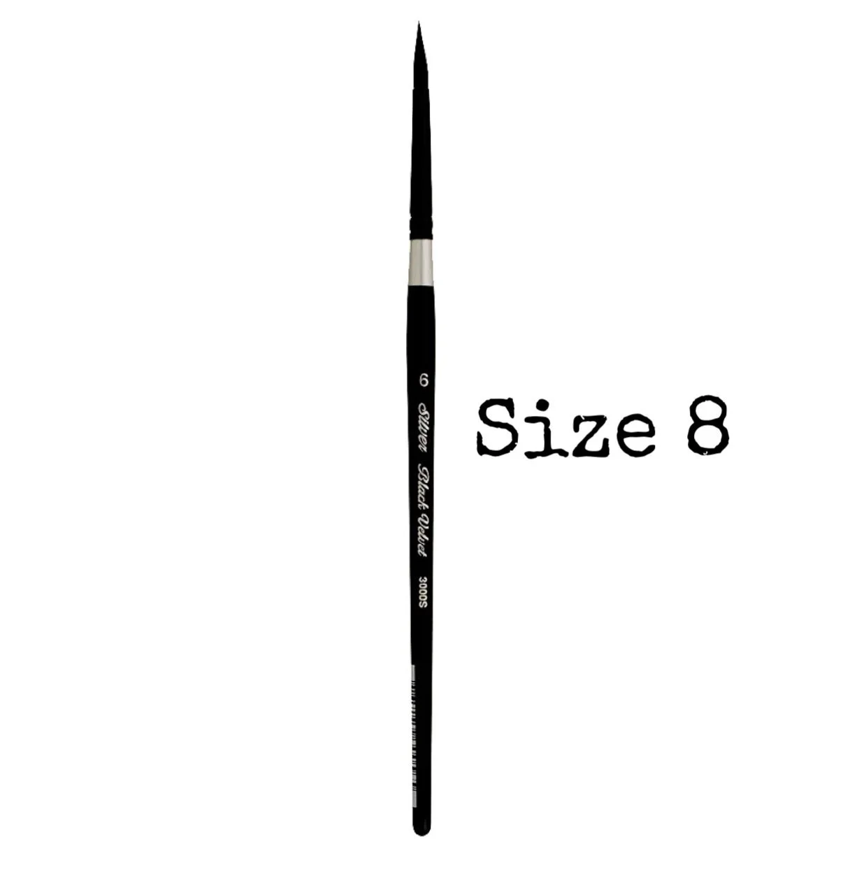 Black Velvet Silver Watercolor Brush Size 8