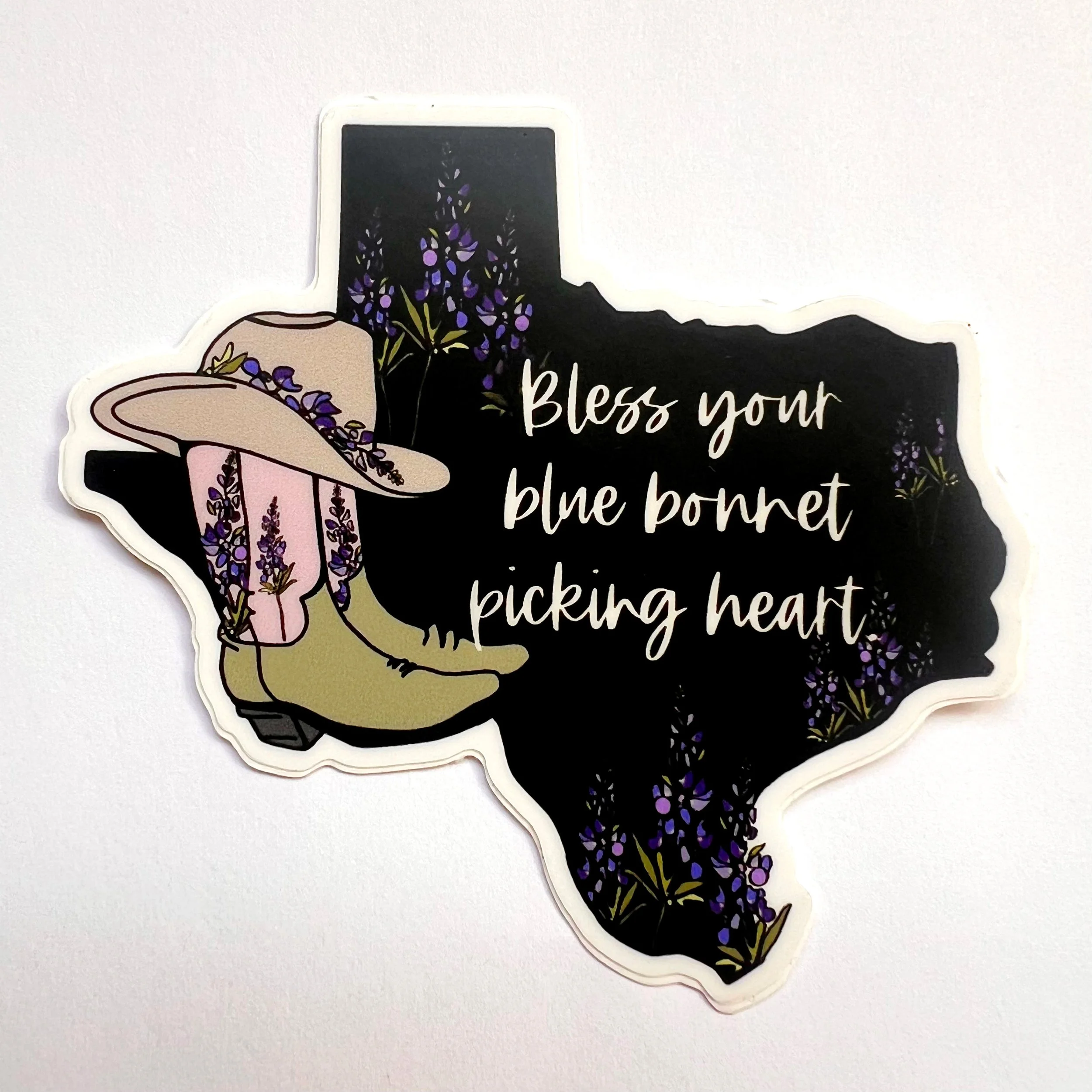 Bless Your Blue Bonnet  Heart - 3 Inch WPS