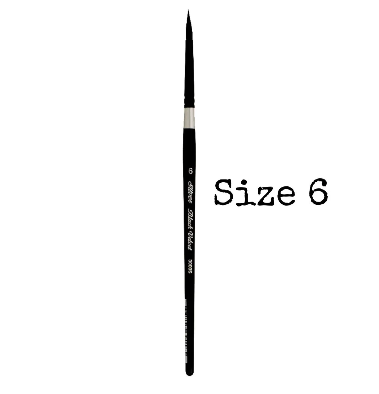 Black Velvet Silver Watercolor Brush Size 6