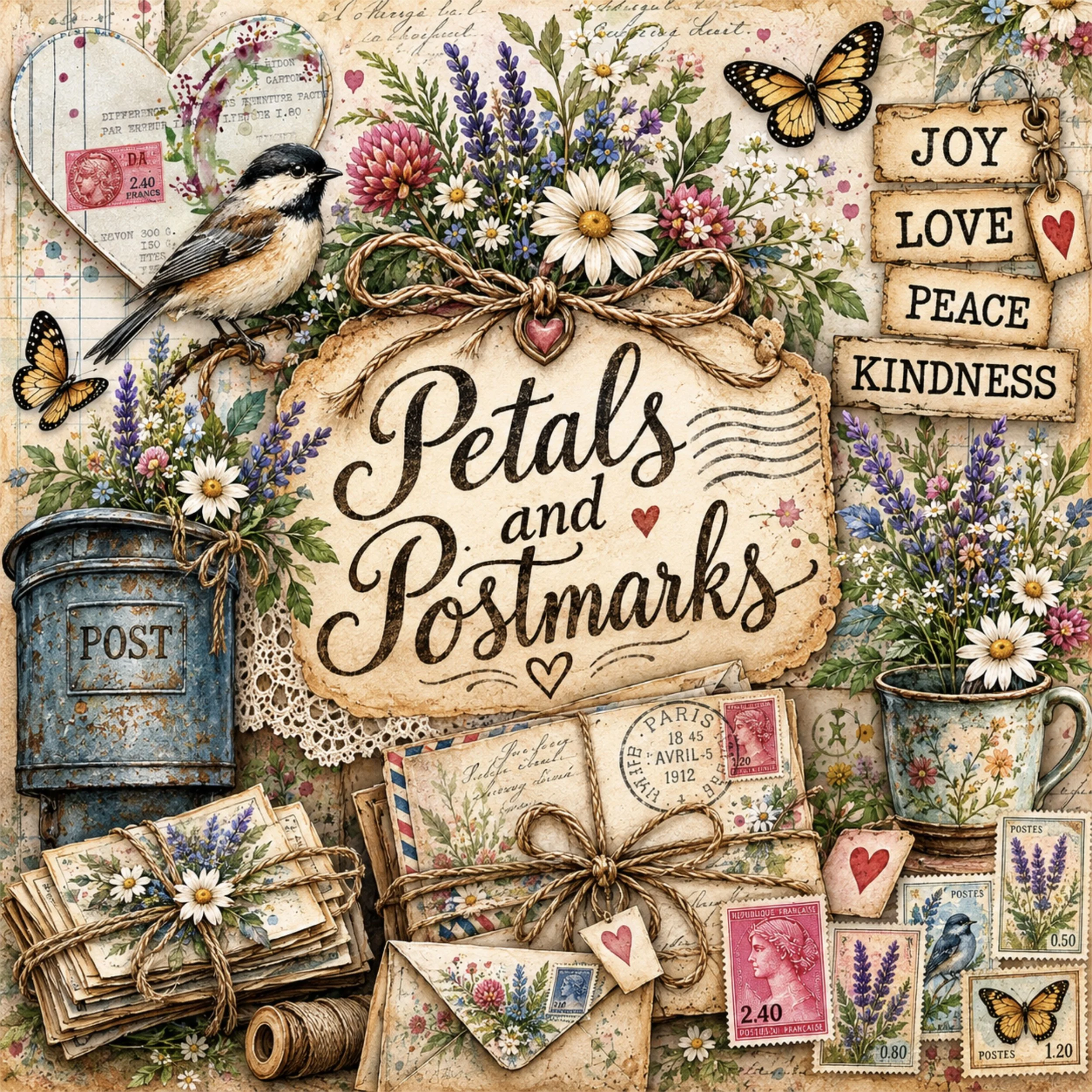 Petals and Postmarks - 8 Page Collage PDF
