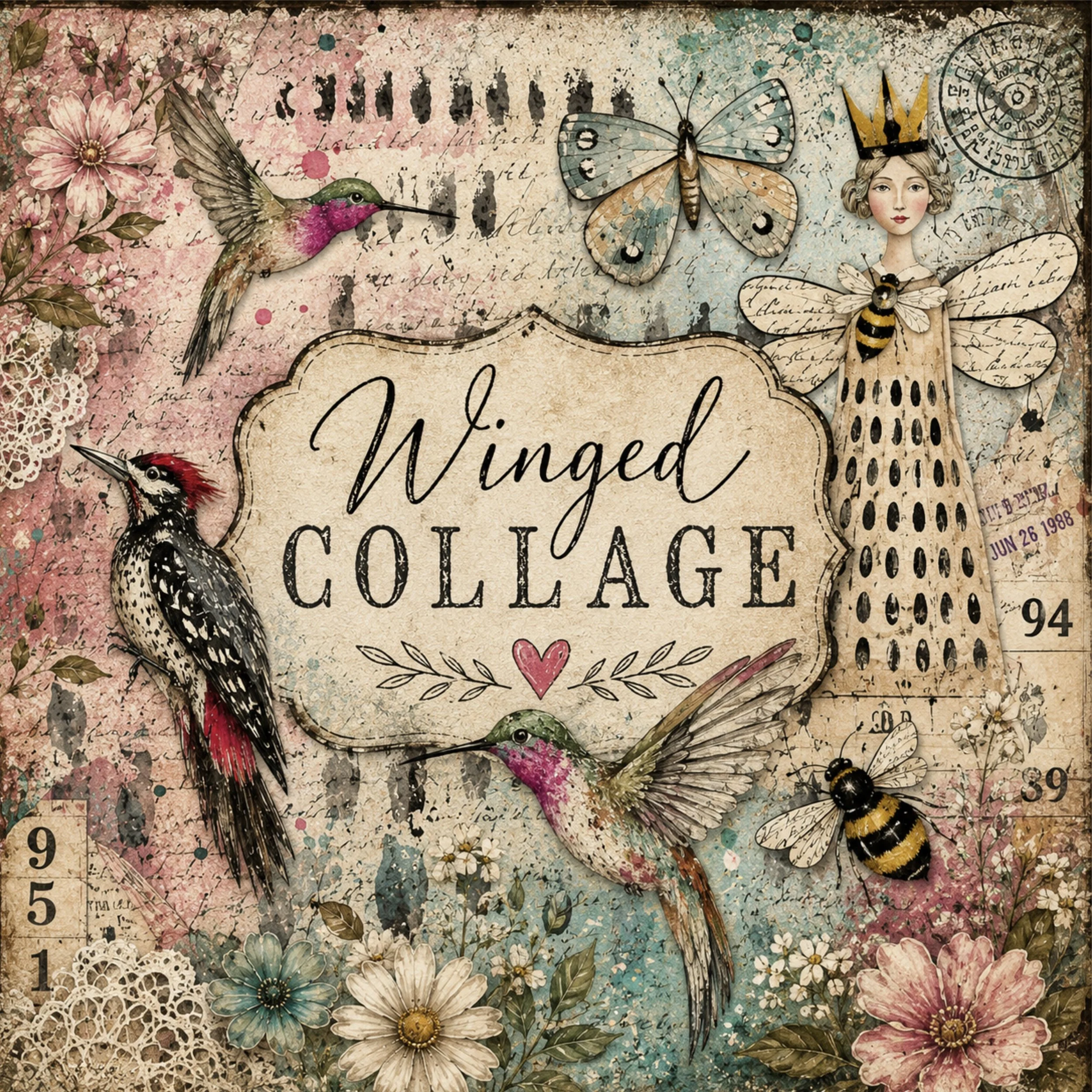 Winged Collage - PDF Collage - 6 Sheets