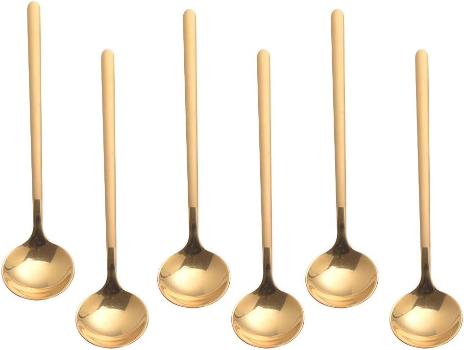 gold dessert spoons
