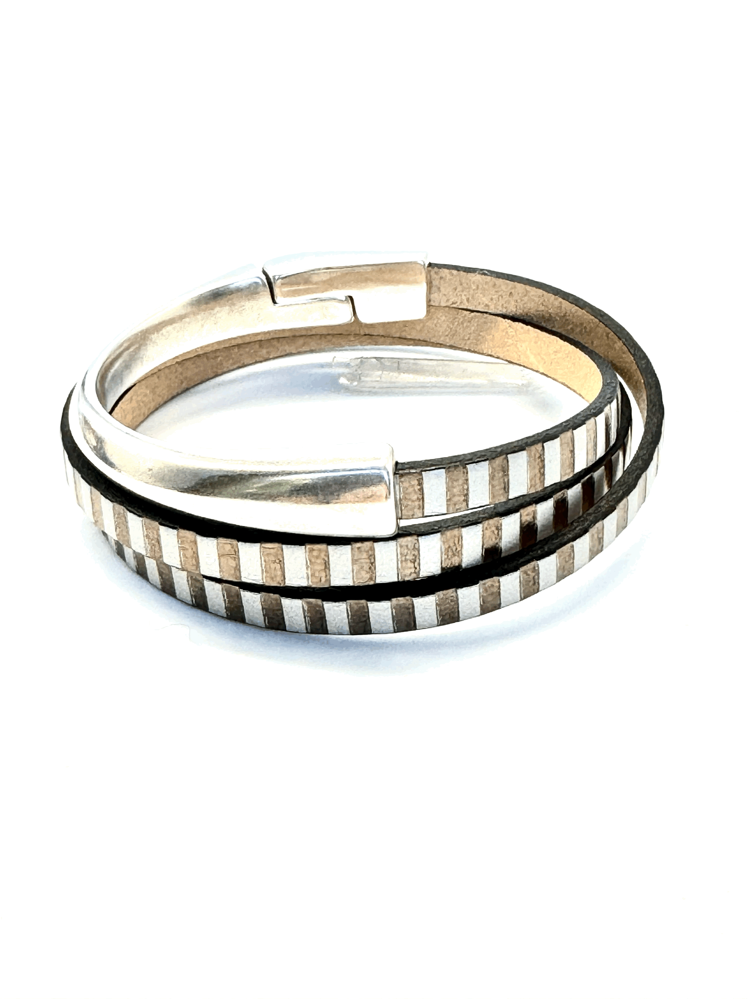 Asymmetrical Half Circle Triple Wrap Bracelet (5mm)