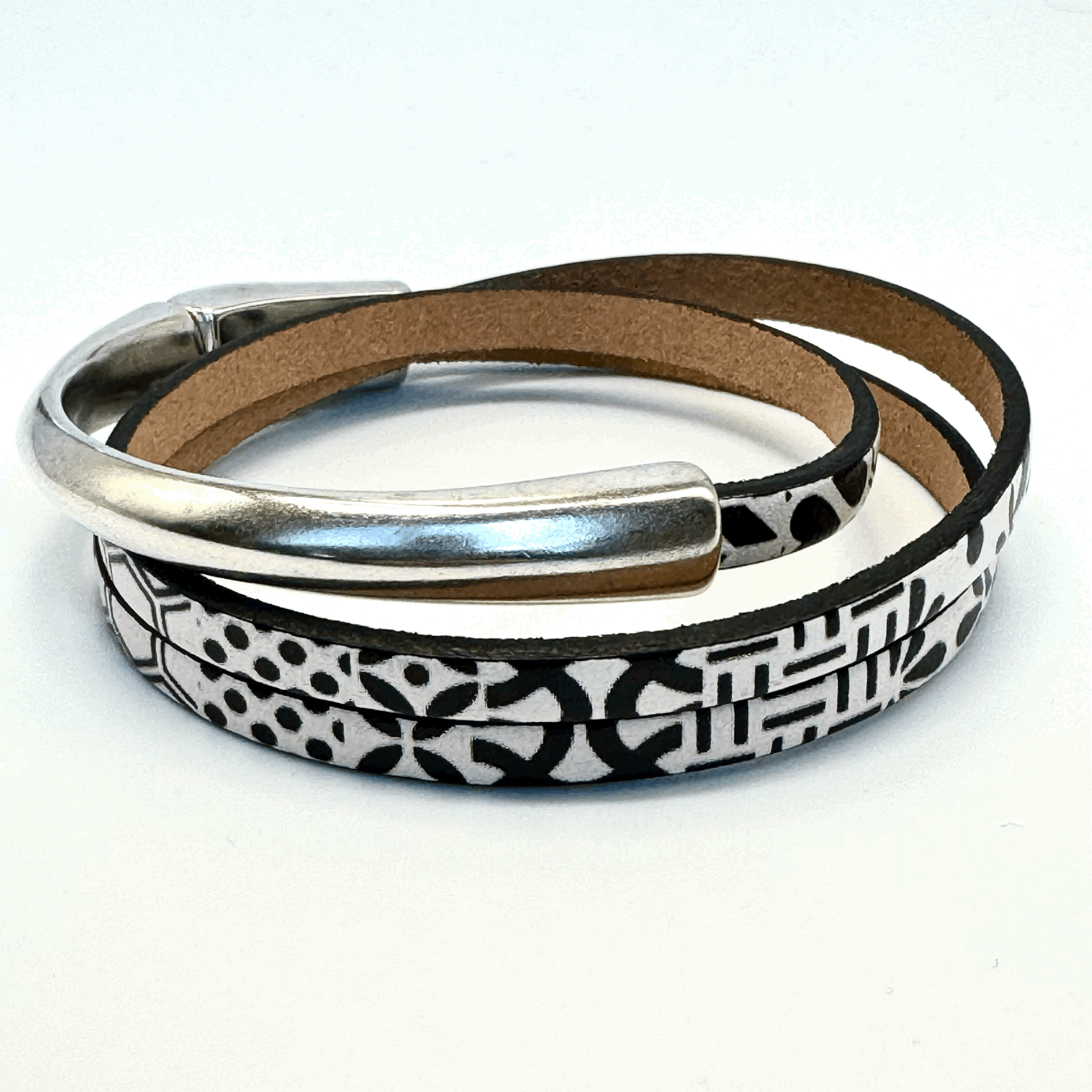 Asymmetrical Half Circle Triple Wrap Bracelet (5mm)