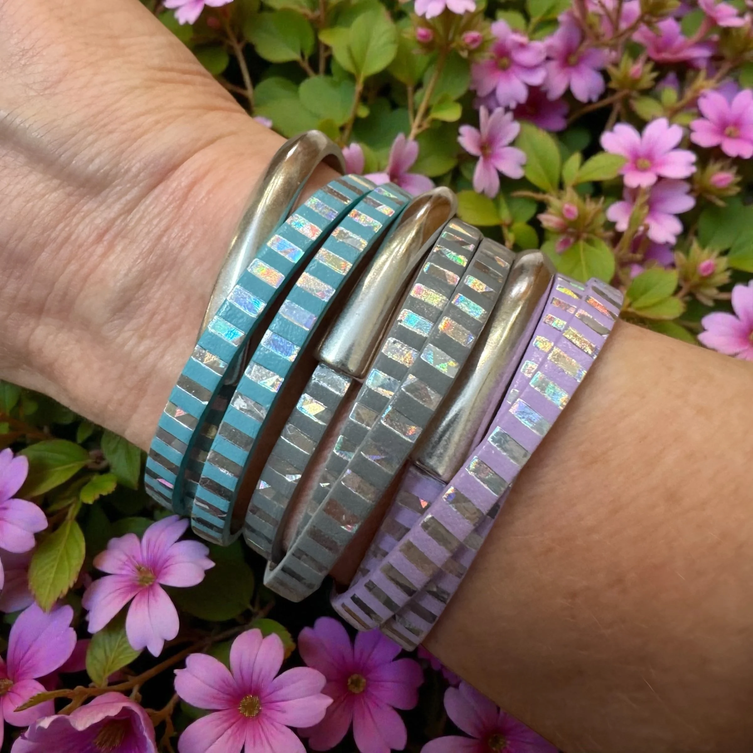 5mm Half Circle Light Blue:Grey:Lavender stripe mirror design.JPG