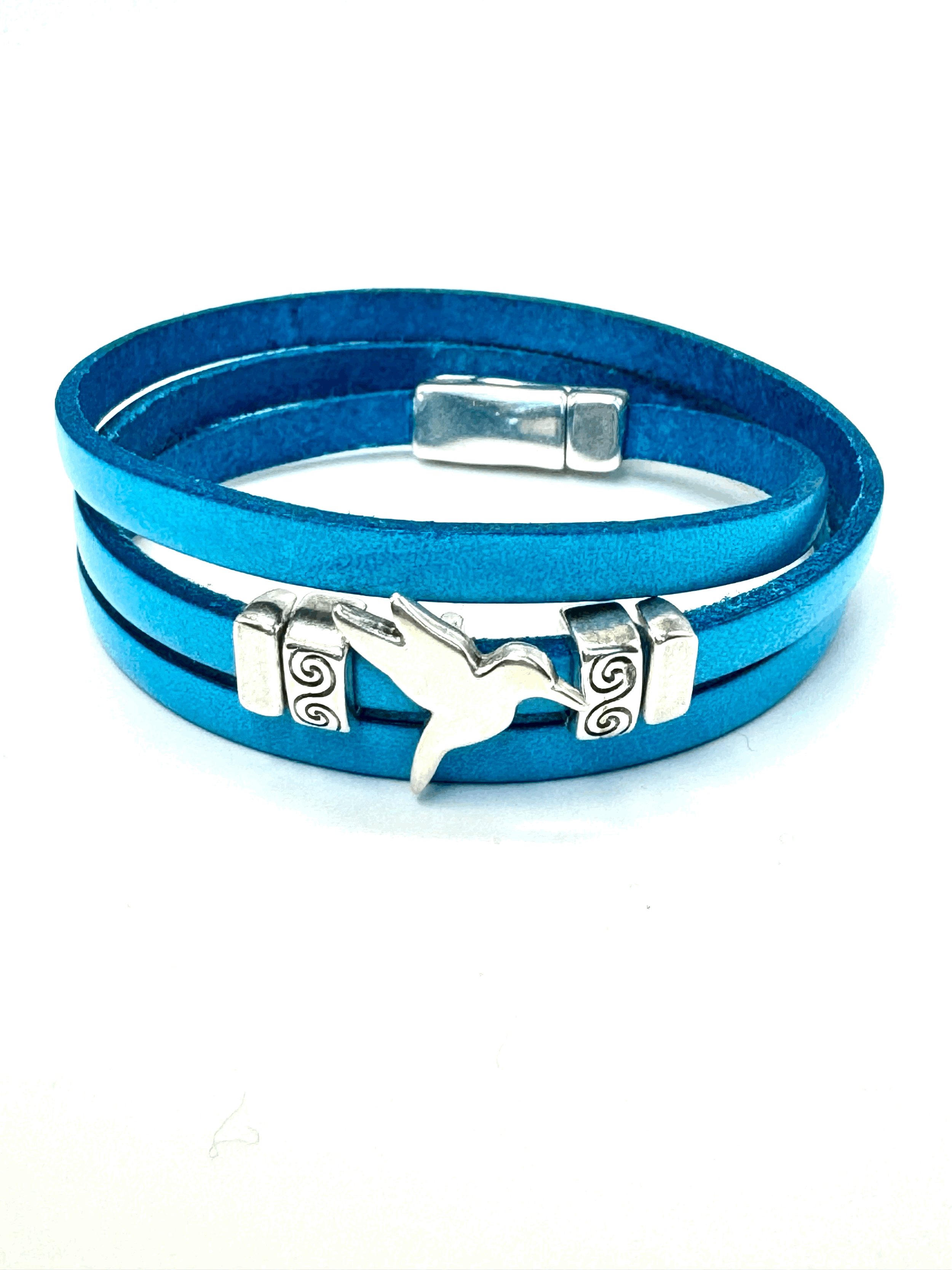 Hummingbird Triple Wrap Leather Bracelet