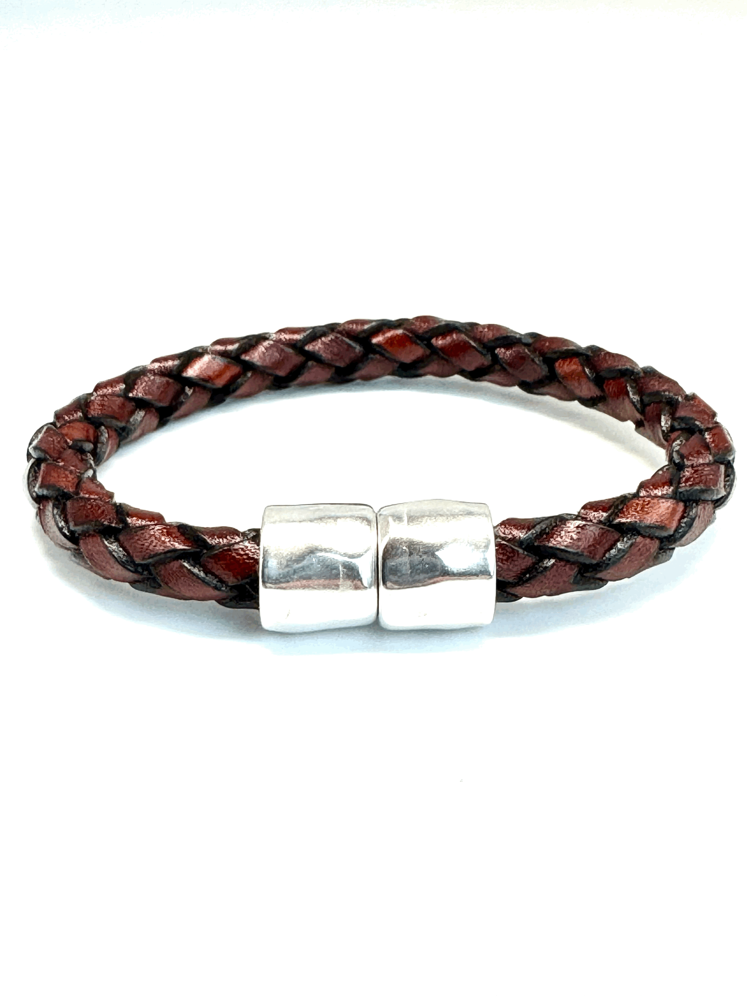 Thick Braided Leather Bracelet (8mm)