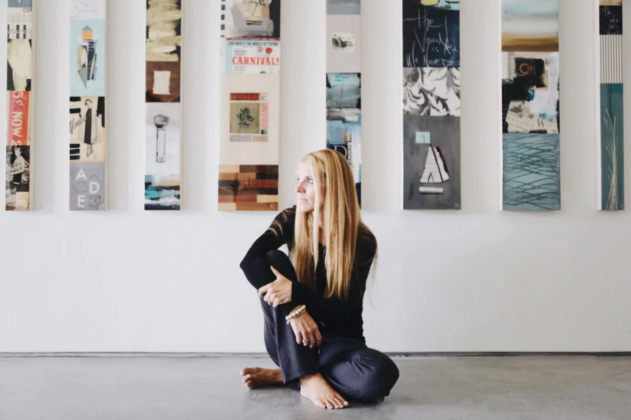 Kelsey Irvin, pictured in front of her Storyline Panels.
