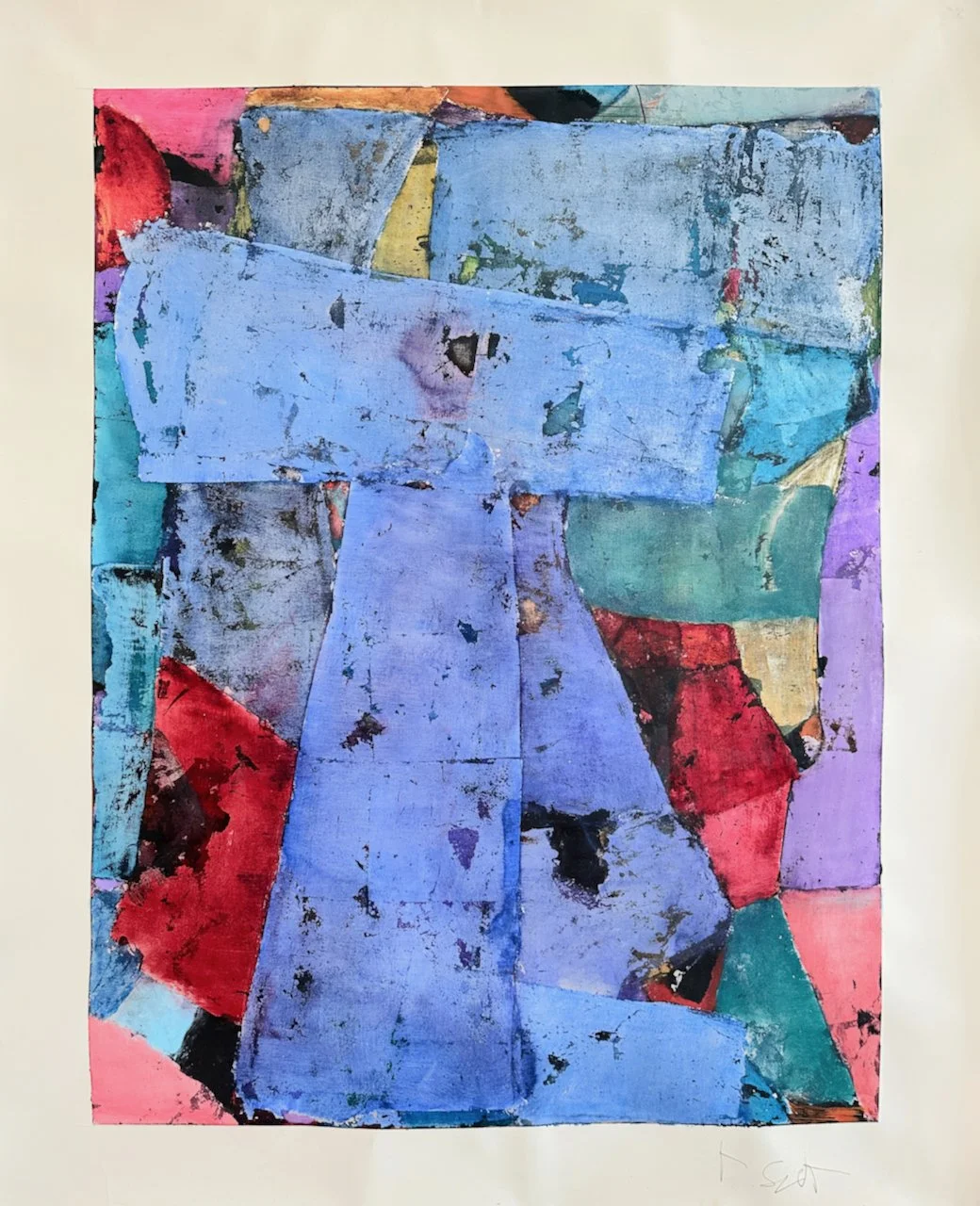 Rbert Szot     %22Semaphore Study%22     Oil, metal leaf and charcoal on paper, loose     39x28      $5,800.00.jpeg