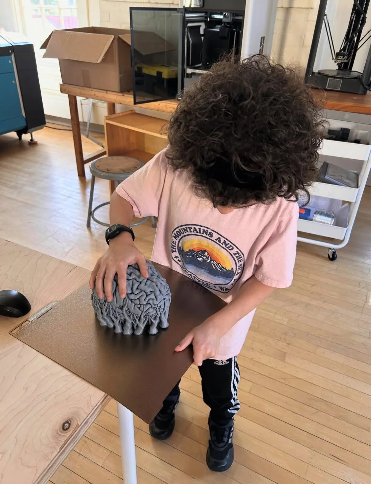 After 21 hours, their 3-D printed brain was complete. 

Each term, @sf_brightworks students design their own project around a specific topic. They develop their ability to create, explore materials, practice time management skills, deal with ambiguit