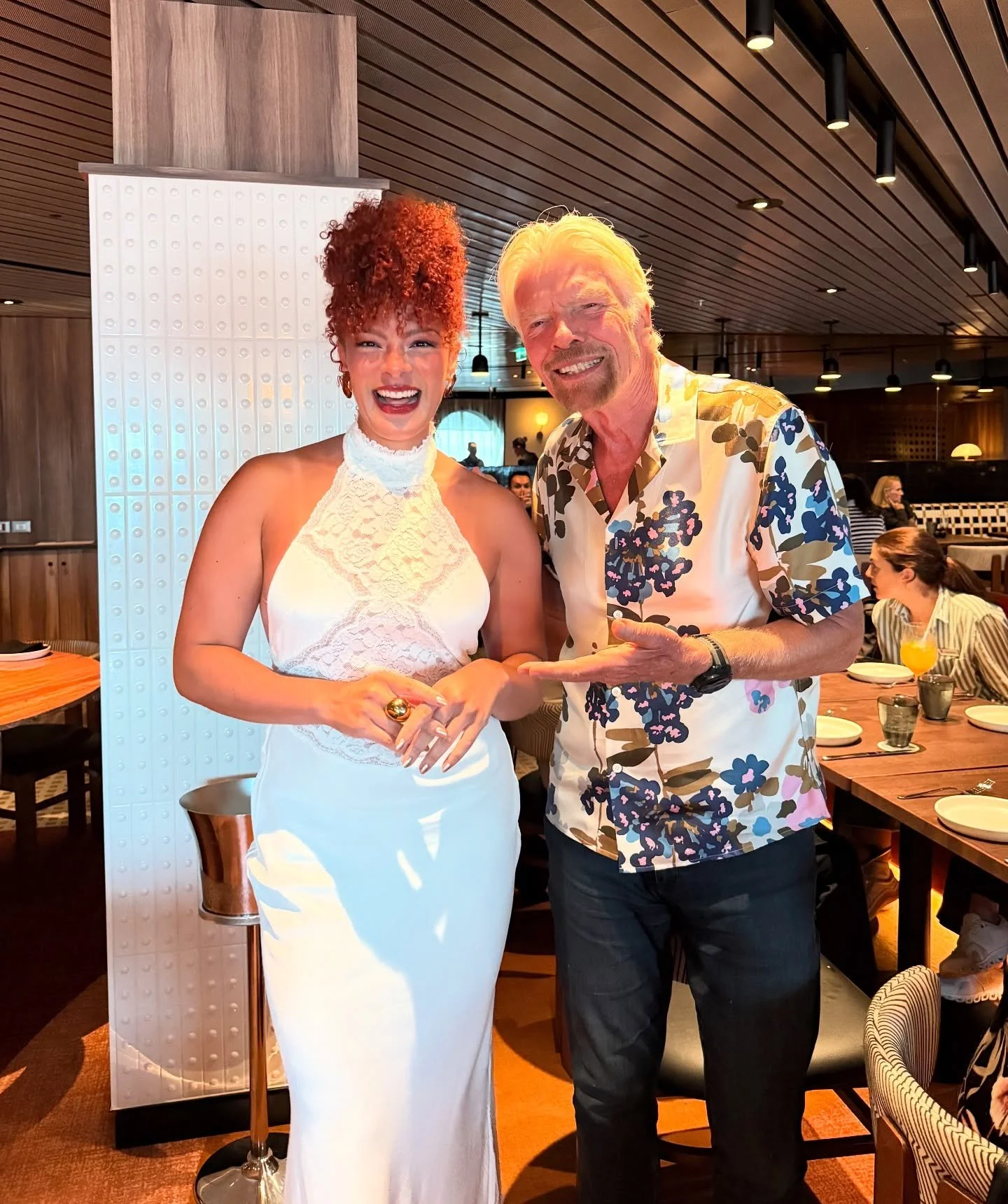 PINCH ME MOMENT!! Celebrating the launch of @virginvoyages&rsquo; latest vessel Brilliant Lady alongside Sir Richard Branson himself 🥂🚢✨ 

Virgin Voyages set sail with their boldest Lady Ship yet (and to my home base NYC!!). This is a ship that red