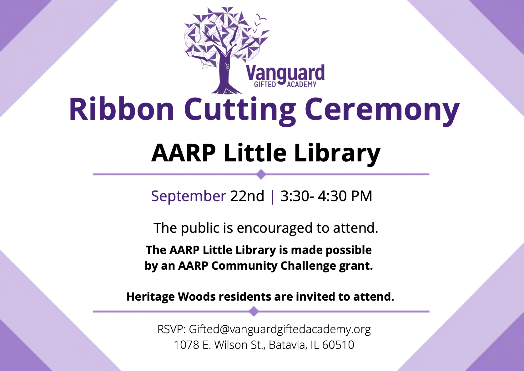 AARP Community Little Library Ribbon Cutting with the Geneva Chamber of Commerce