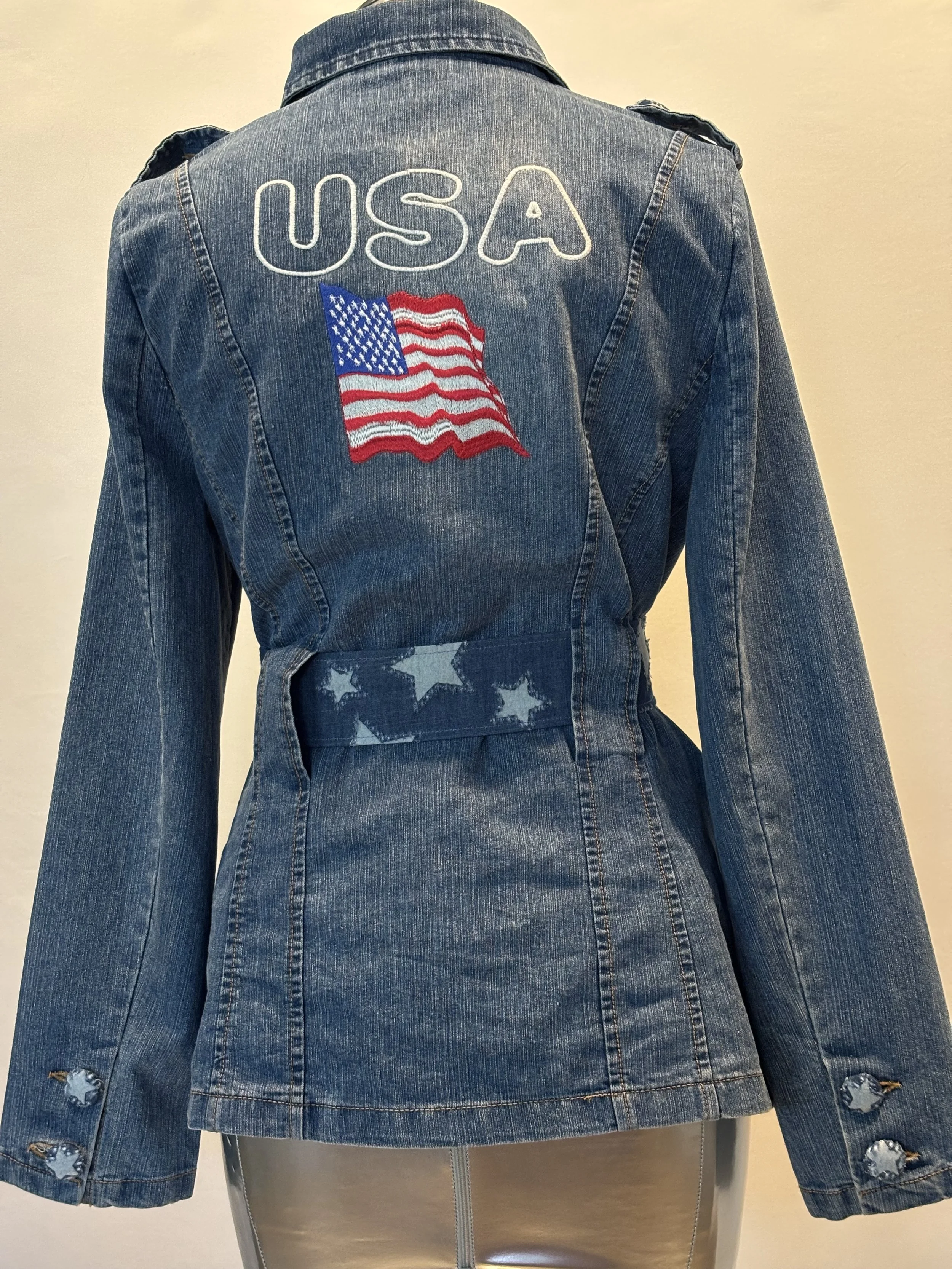“USA” designer denim jacket for women