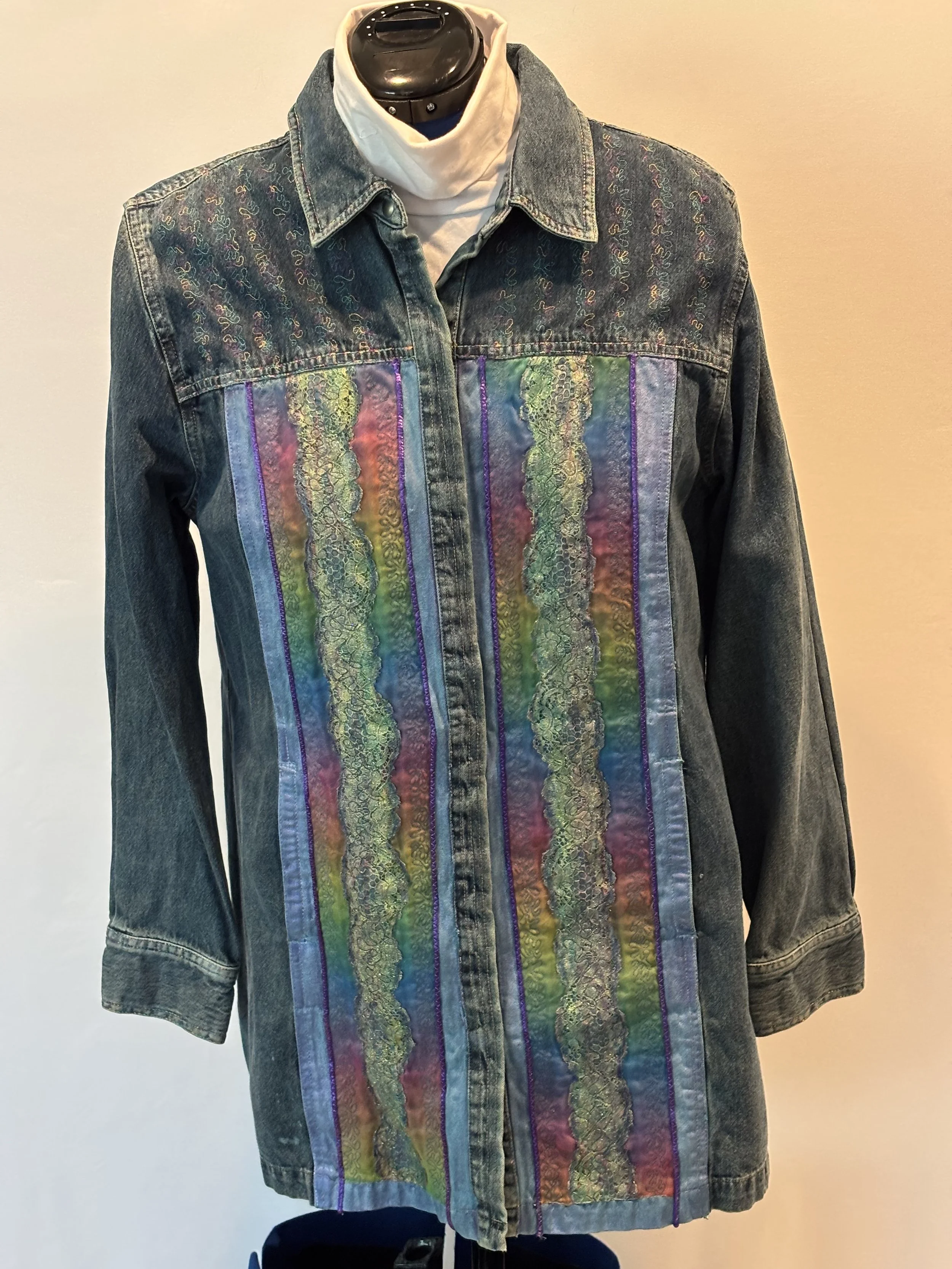 “Rainbow” designer denim jacket for women
