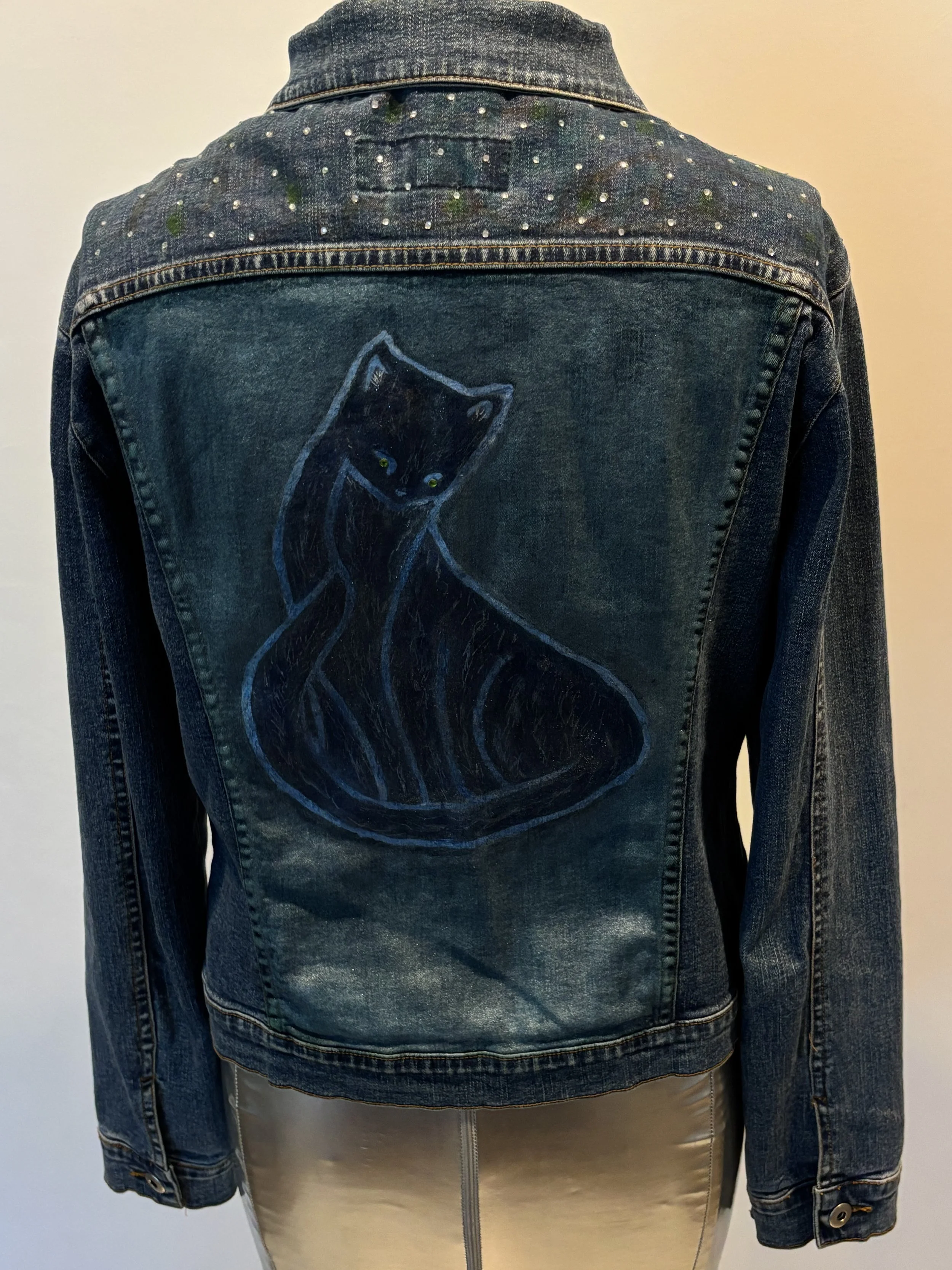 “Purrrrfect” designer denim jacket for women