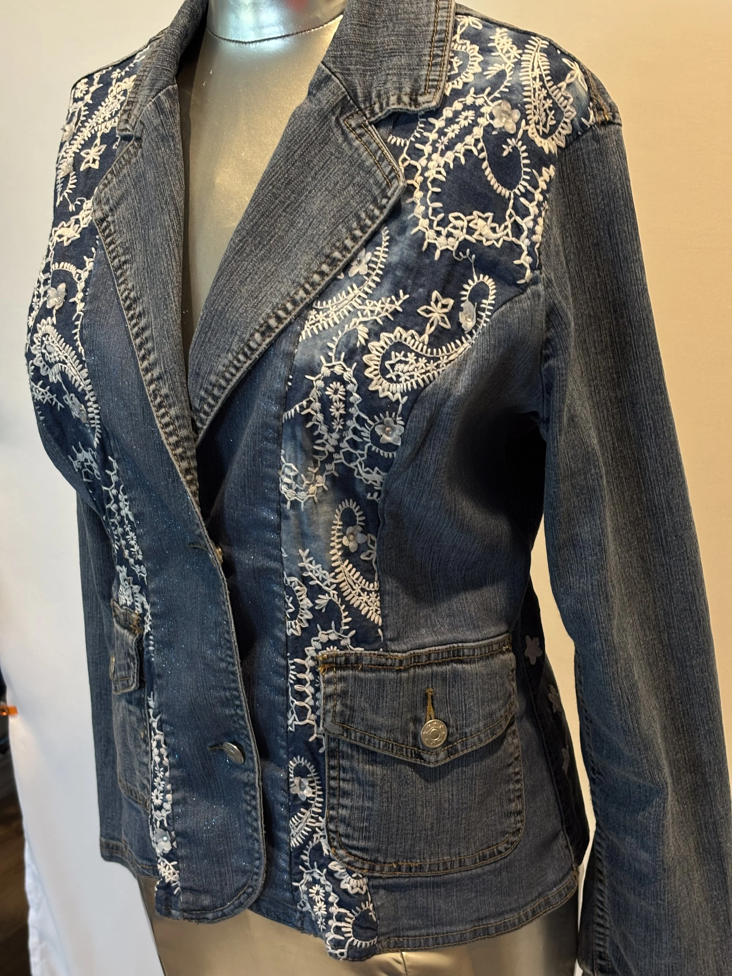 “Paisley Tie-Dye” designer denim jacket for women