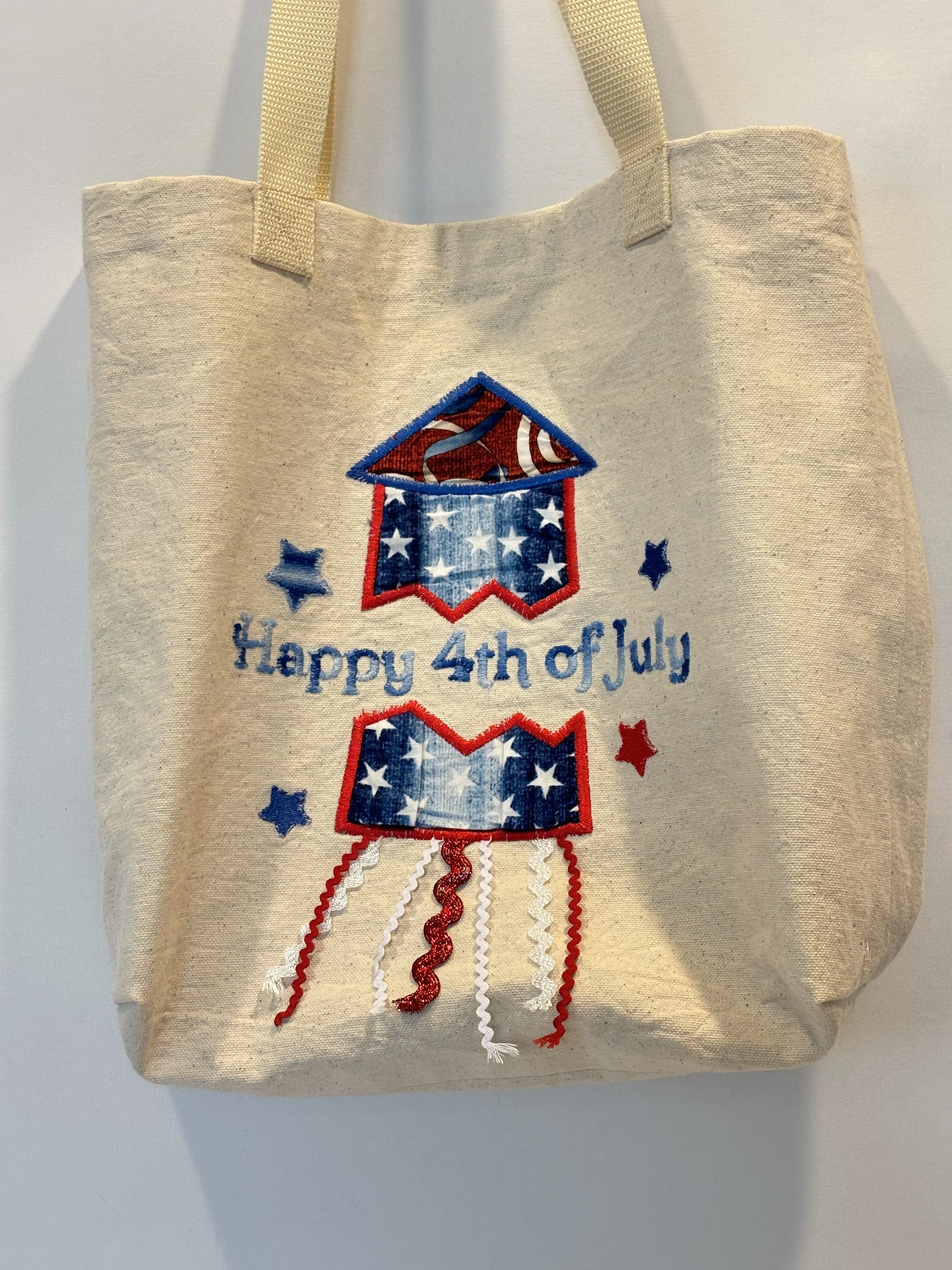 Cream Holiday Tote Bag “4th of July”