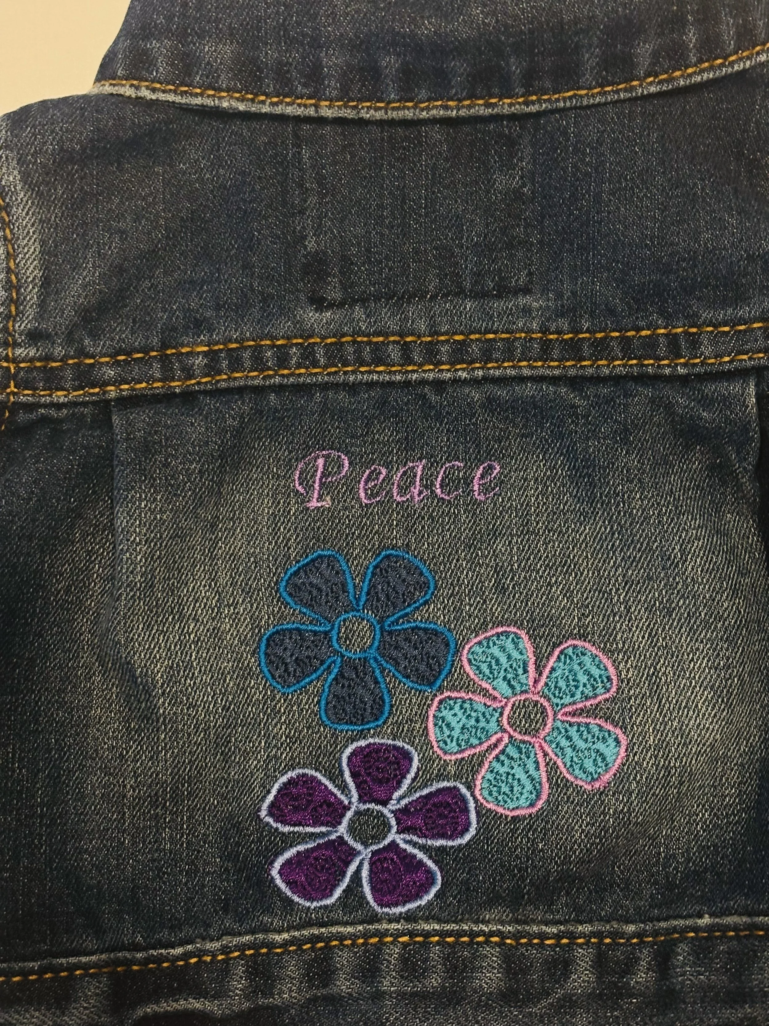 “Peace” kids designer denim jacket