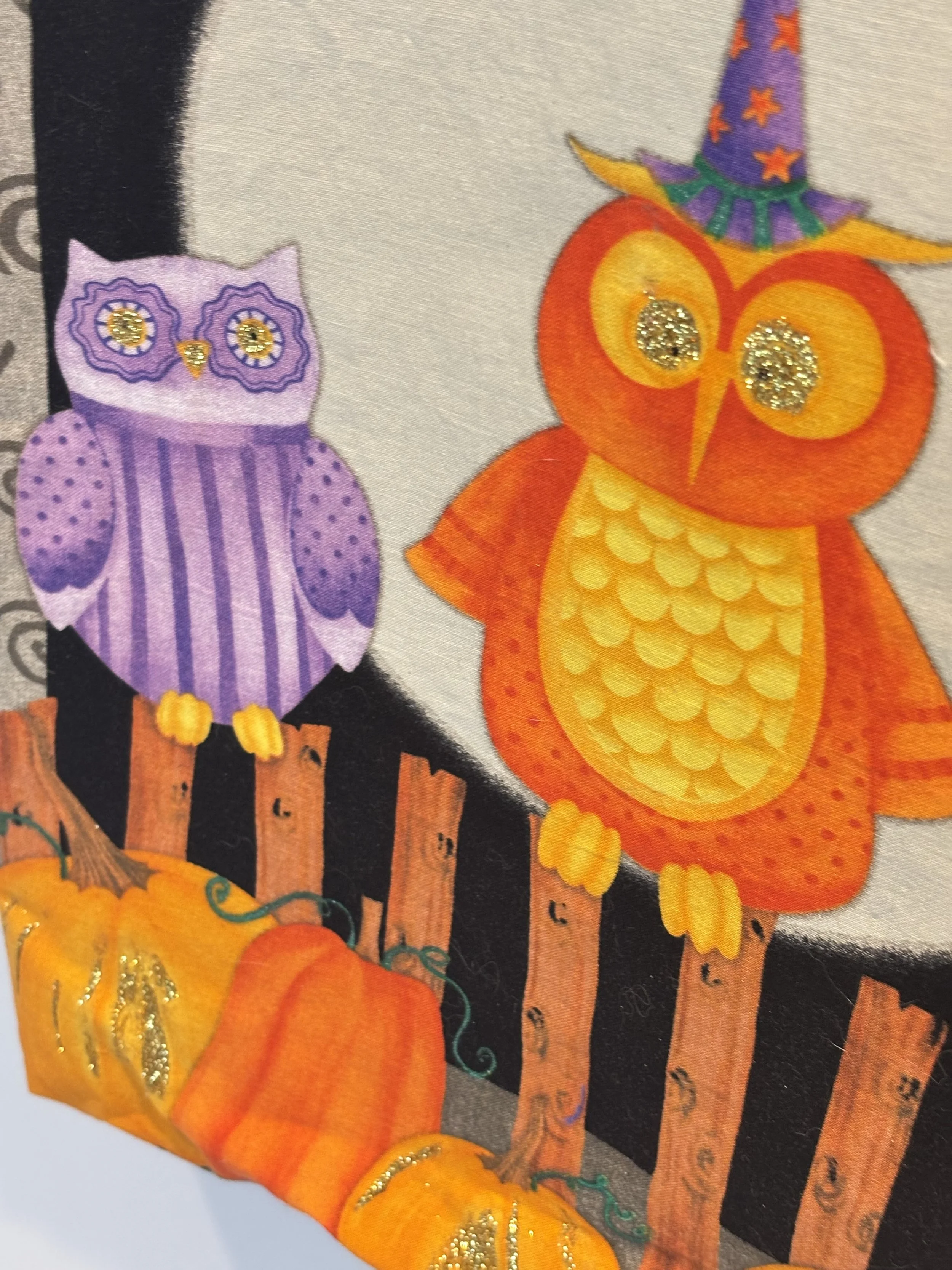 Orange & Black Halloween Tote Bag “Owls Trick or Treat”