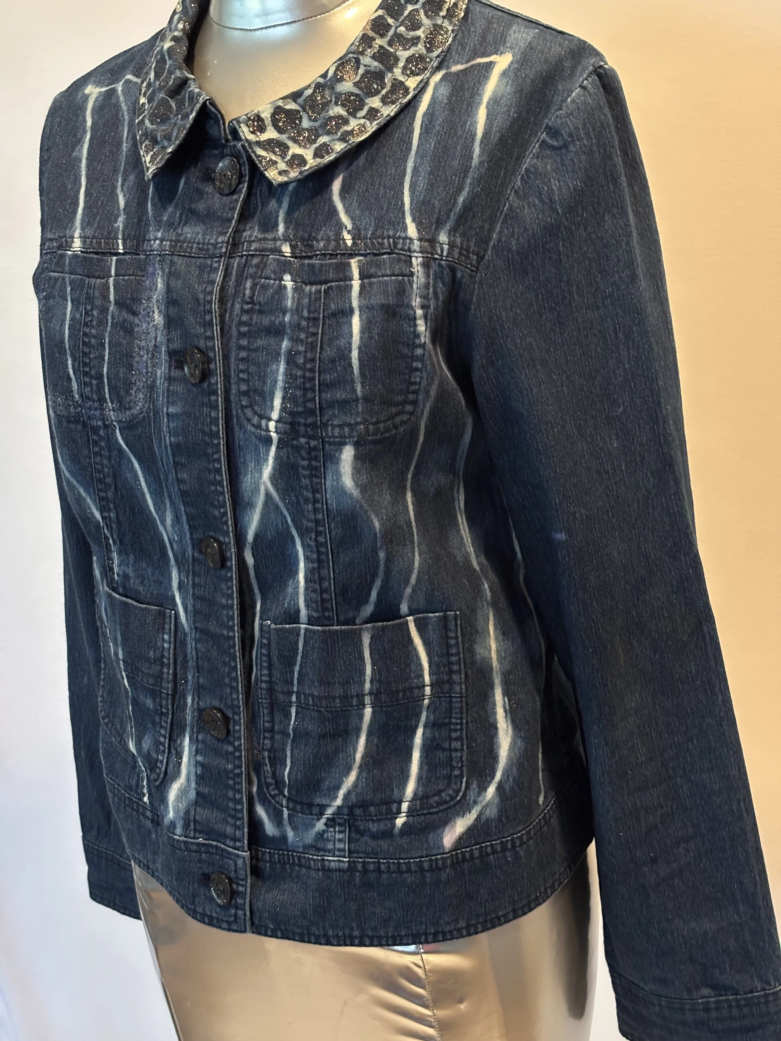 “Animalistic” designer denim jacket for women