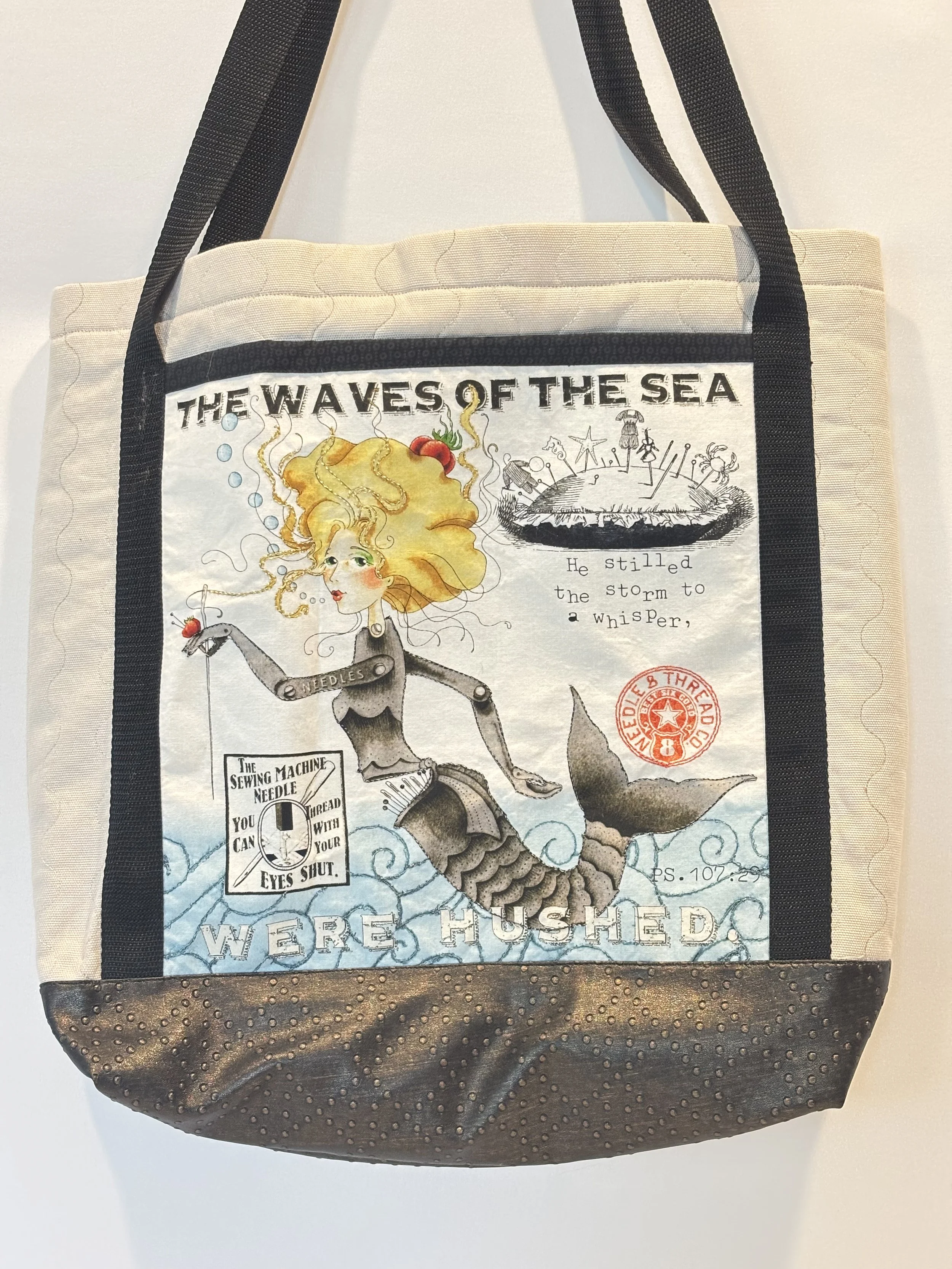 Black & Cream Fashion Tote Bag “Mermaid”
