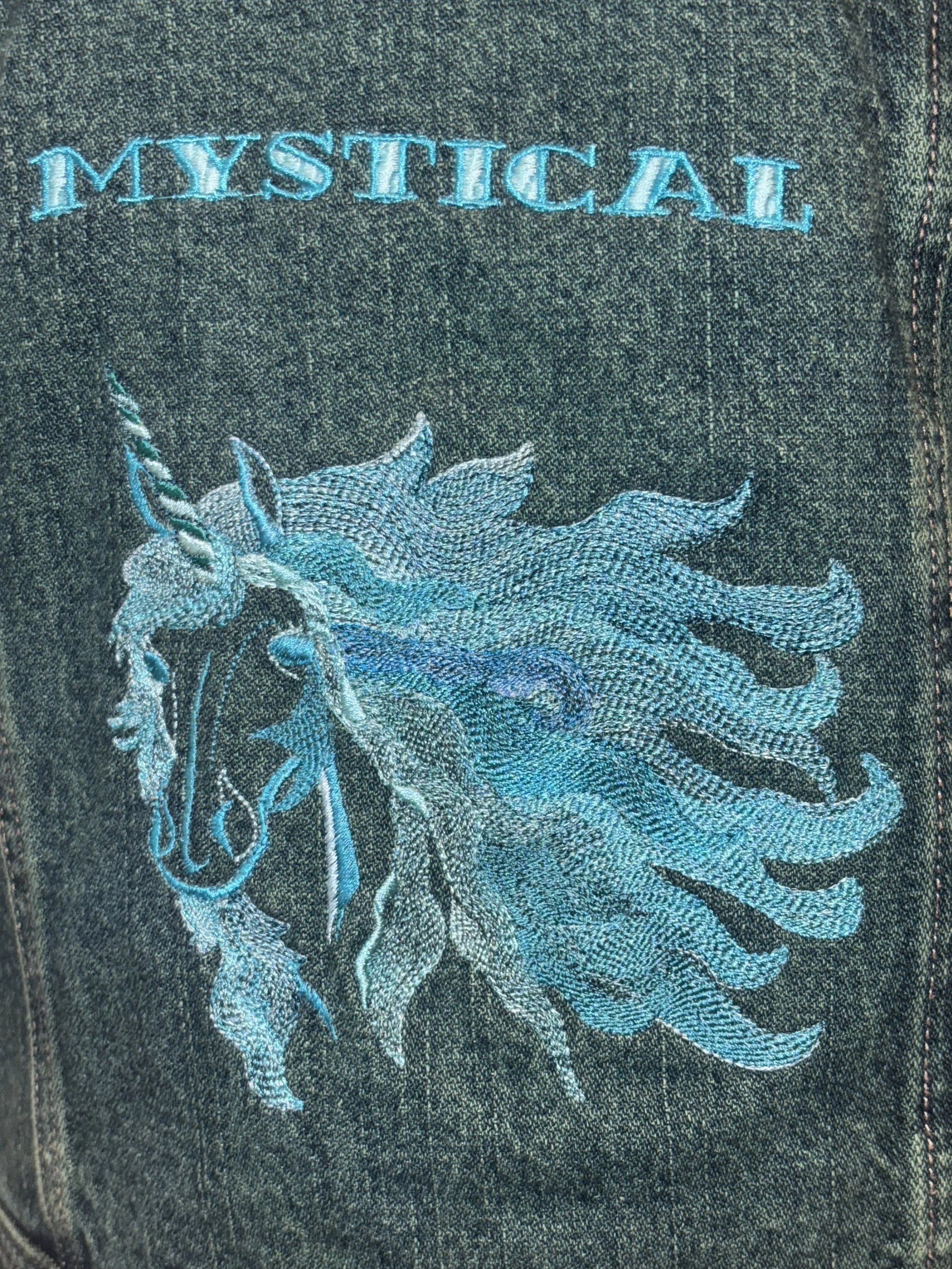 “Mystical Unicorn” designer denim jacket for girls