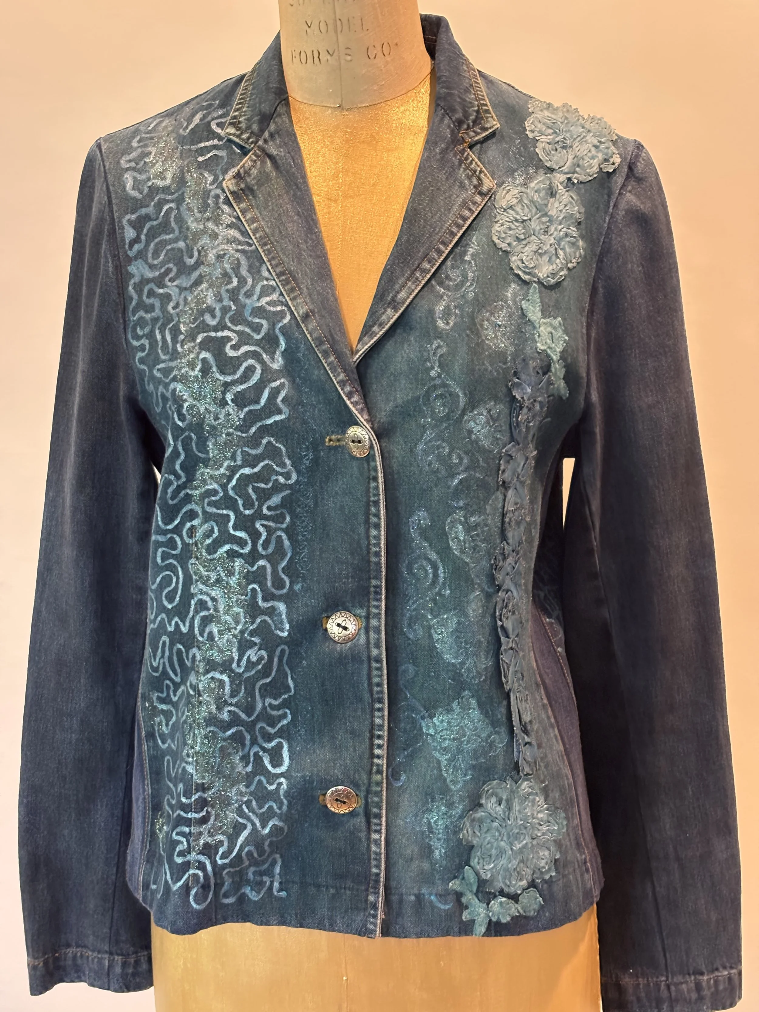 “Puzzled” designer denim jacket for women