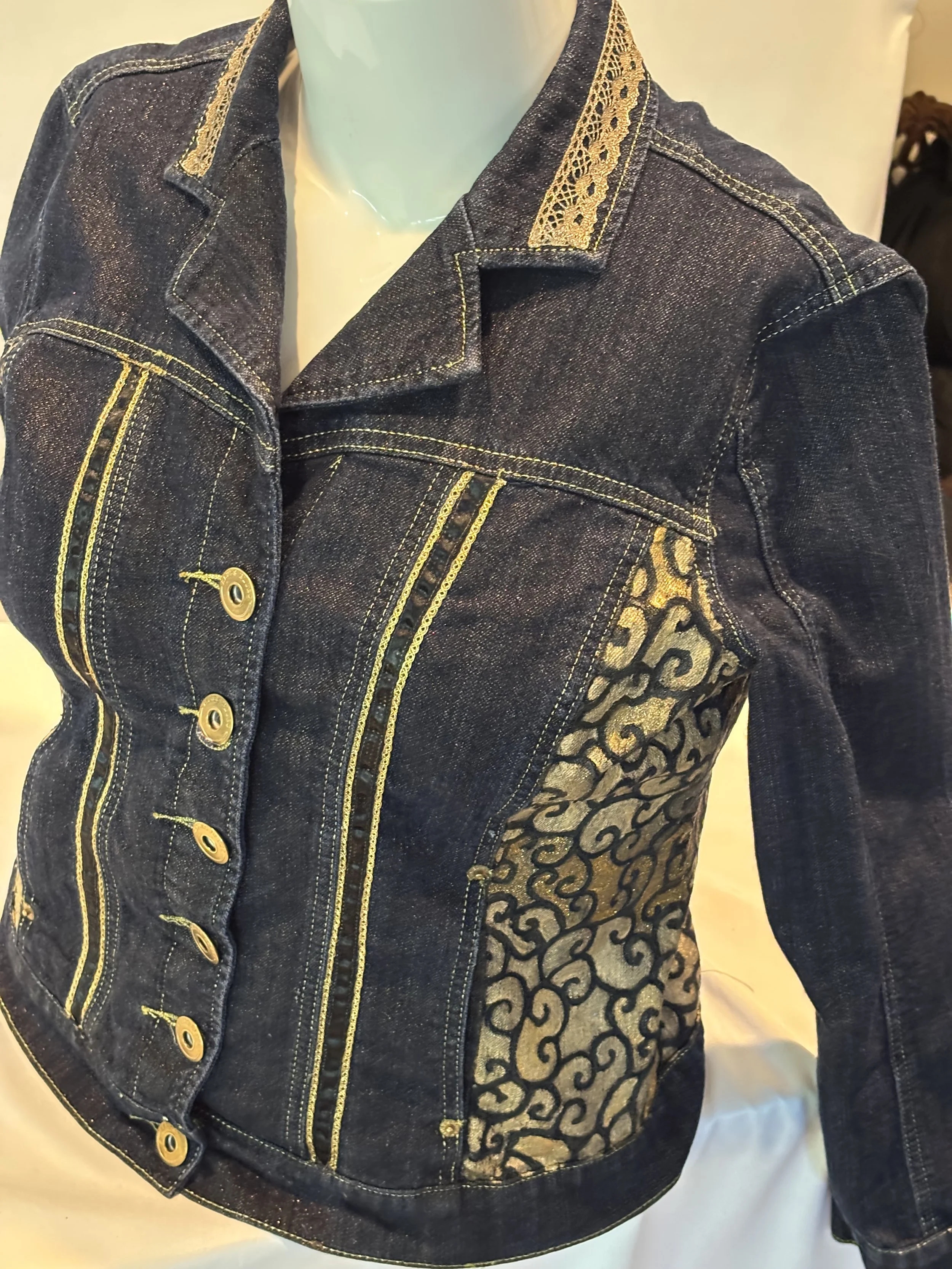 “Gold Girl” designer denim jacket for women