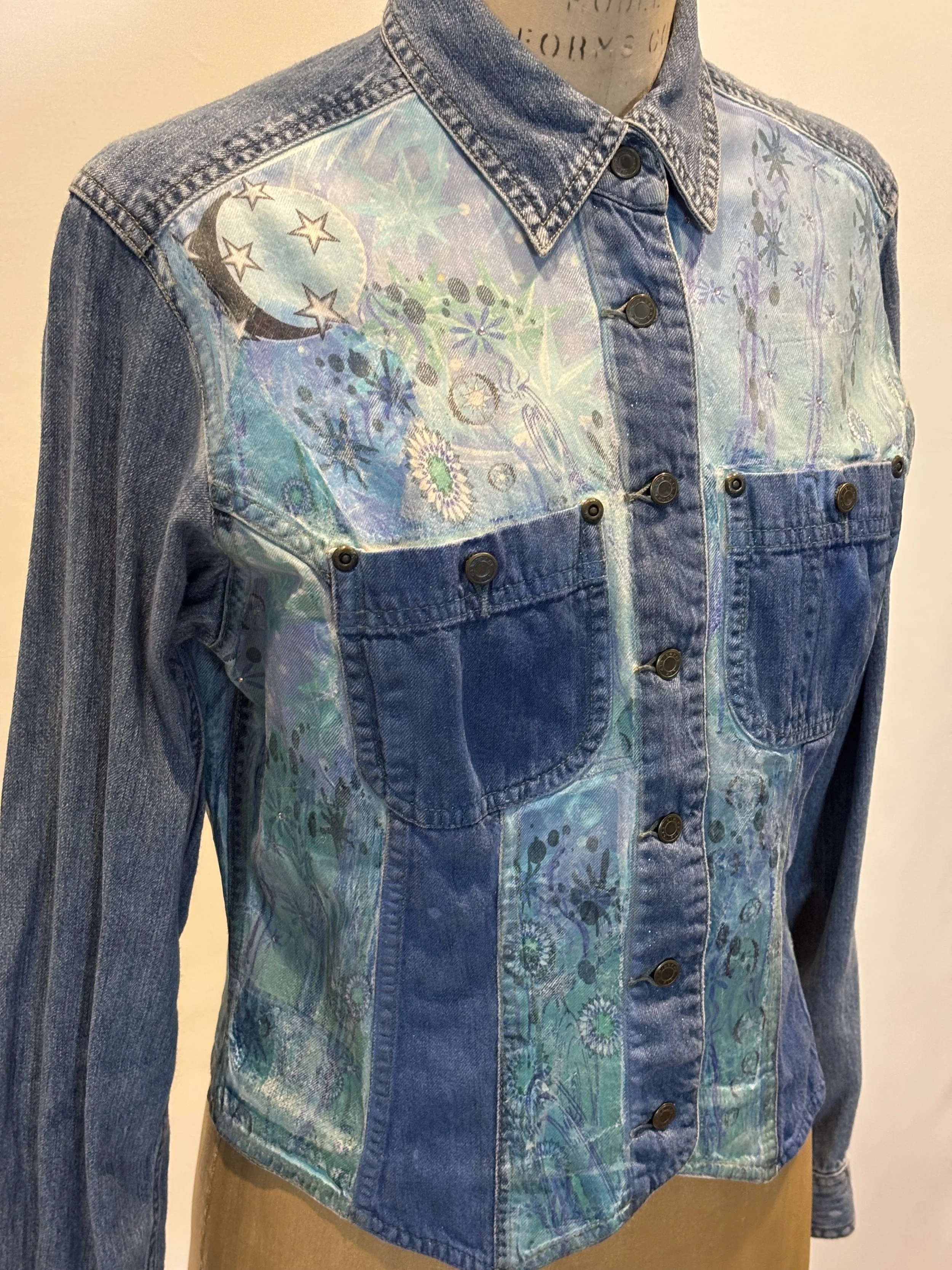 “Moonlight Sonata” designer denim jacket for women