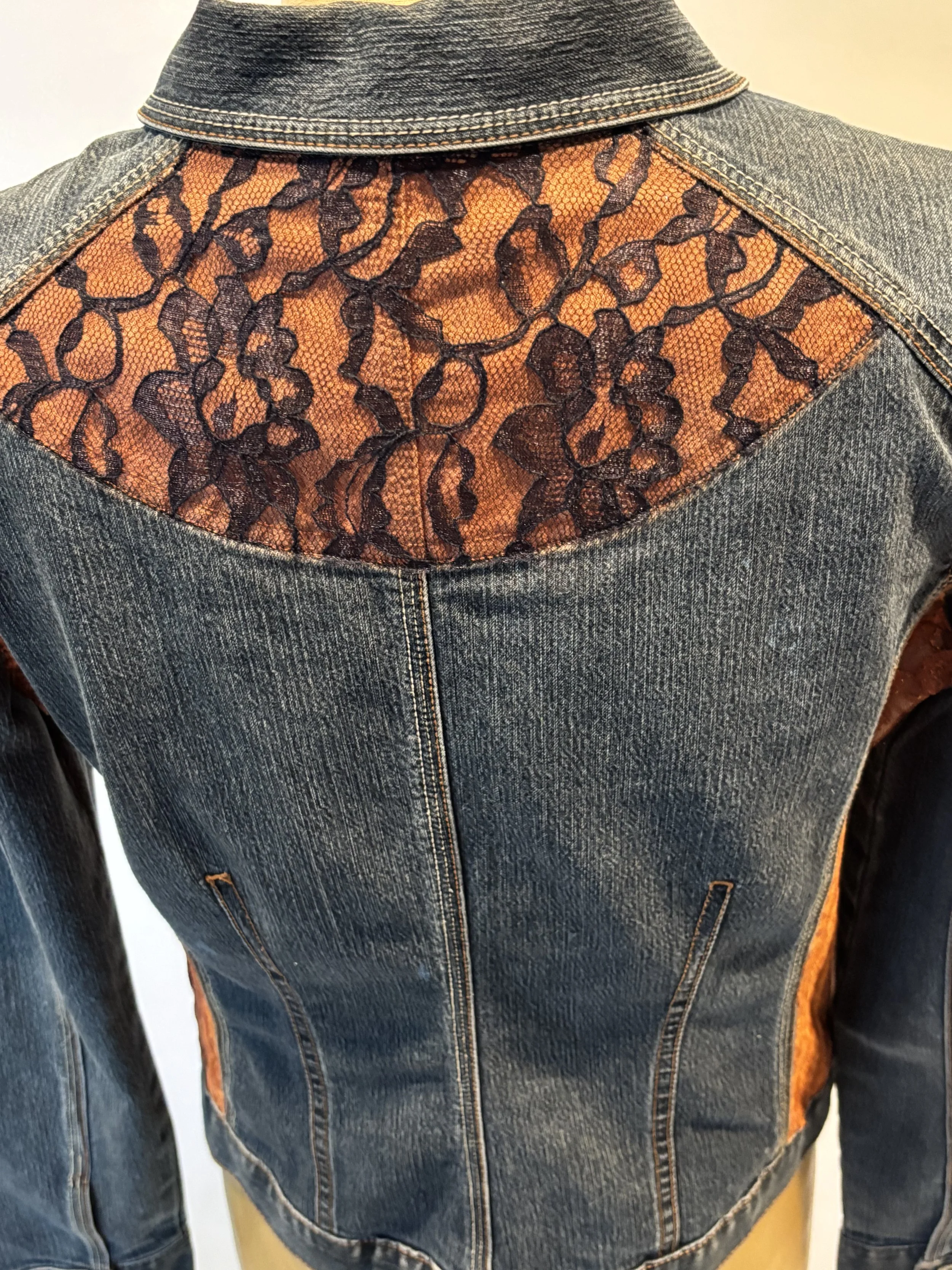 “Orange Crush” designer denim jacket for women