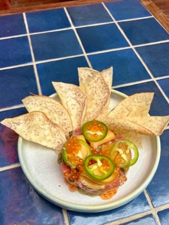 Our kitchen team have been inspired by all this beautiful summer seafood, and it really shows. Say hello to our latest special: Tuna Tartare with mango, habanero, capers, chives, salmon roe and crisp taro chips.

It&rsquo;s the perfect way to kick of