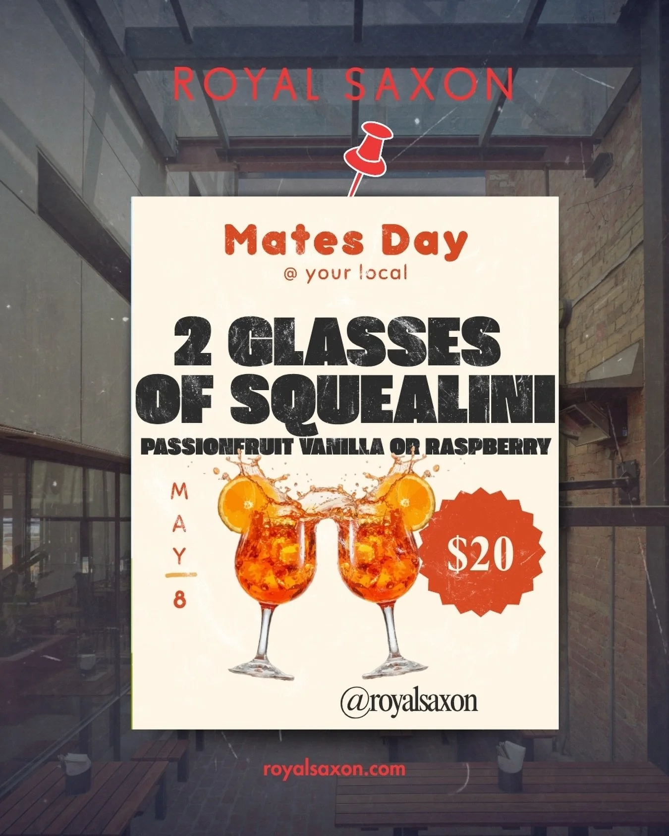 This Friday is Mates Day: a great excuse to check in, catch up and shout a mate a drink at your local.

Alongside 2 selected Jetty Road pints for $28, you can grab 2 glasses of Squealing Pig Squealini Passionfruit Vanilla or Raspberry for just $20 al
