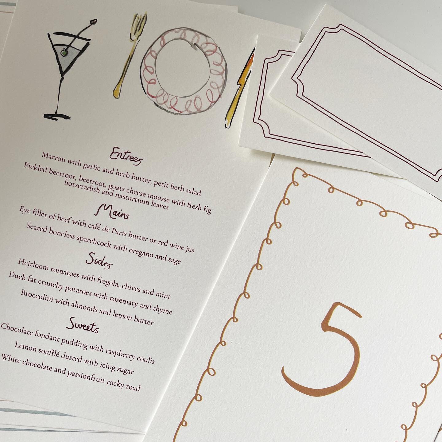 Some cute little on-the-day items designed and illustrated for a clients wedding @monafarm_