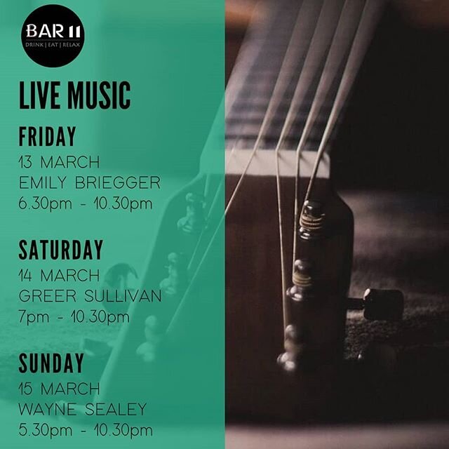 Friday's mean Live Music at Bar 11&nbsp;🎶
​
​Live Music tonight from 6.30pm. Join us earlier for Happy Hour, from 4-6pm! ​
​Meet you at the best little Bar in Southport 🍺👏