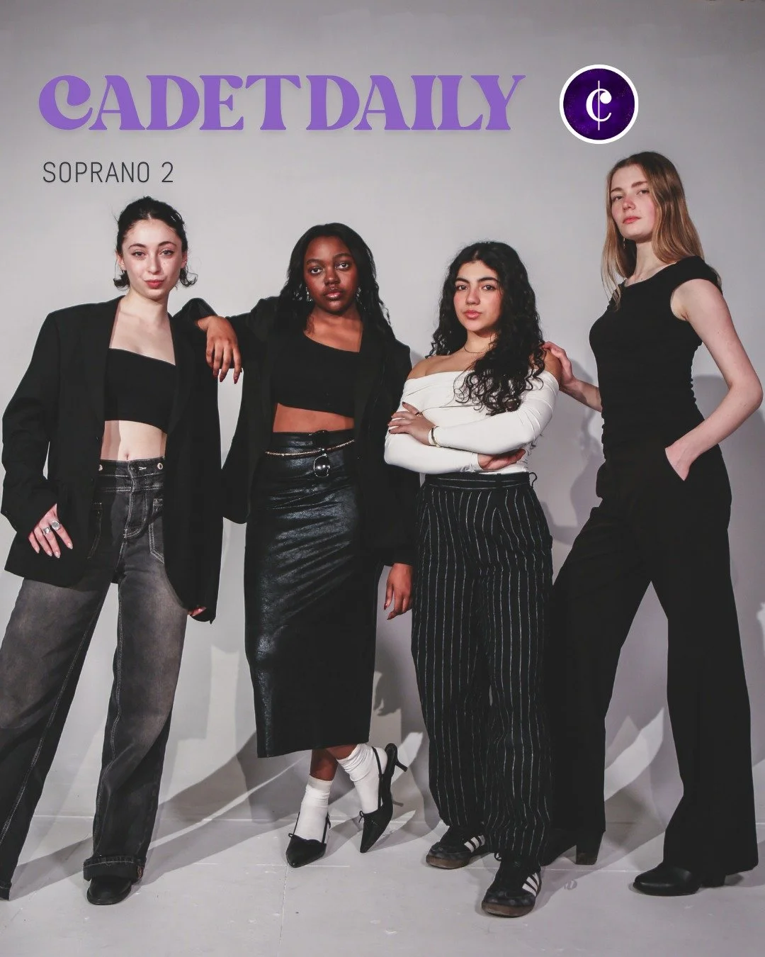 Introducing Cadenza&rsquo;s Soprano 2&rsquo;s. Featuring active members: Charese Mutebi &lsquo;28, Chloe Maalouf &lsquo;28, and non-active members Sarah Thau &lsquo;26, and Milla Ivanova &lsquo;26.
