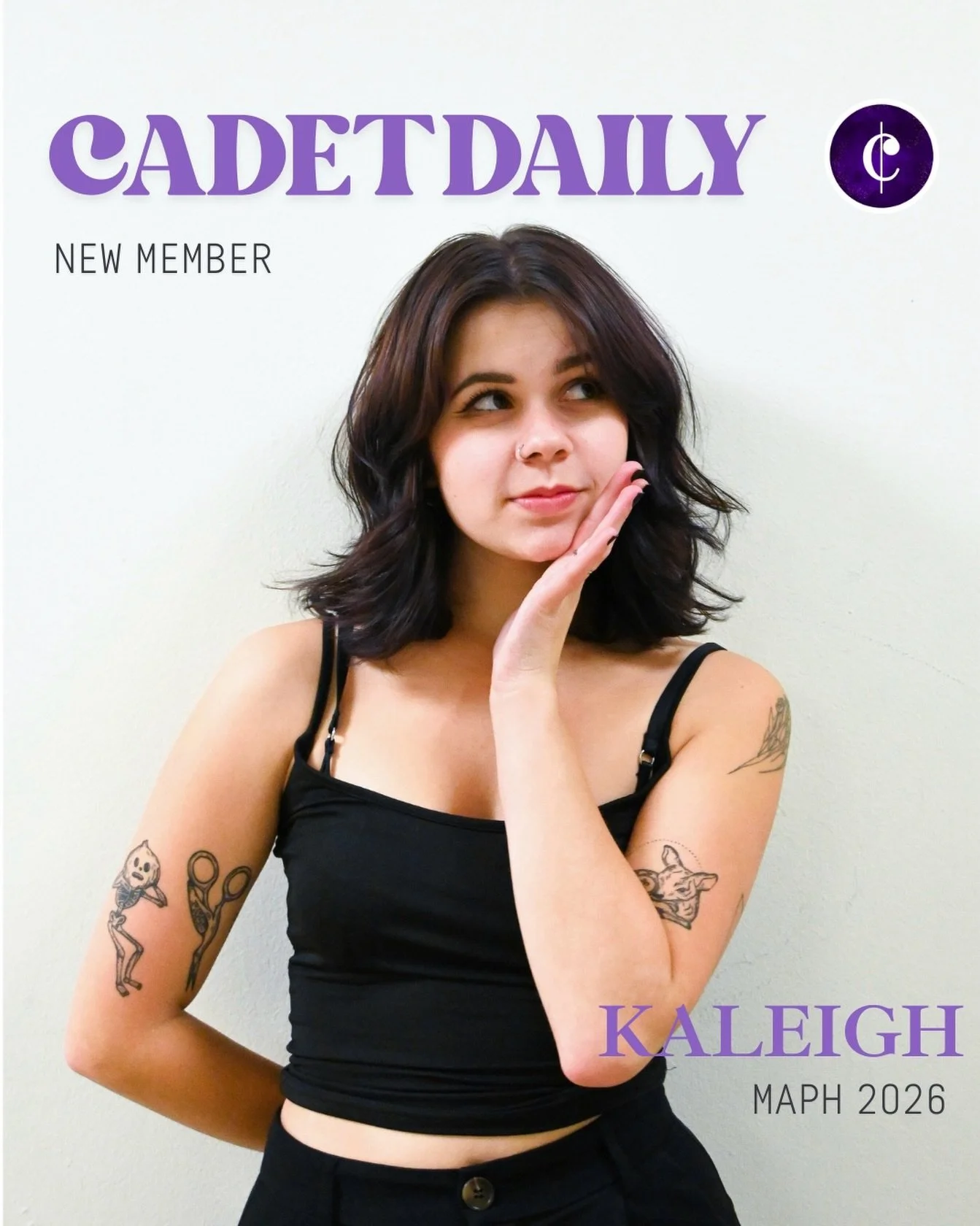 Meet Kaleigh! 💜 Hailing from Port Deposit, MD, Kaleigh is one of our bright and powerful Sopranos (S1) and a 1st-year MAPH student, Class of 2026, studying Music 🎶📚.
Her current fave song? Love Takes Miles by Cameron Winter ✨. ELITE TASTE. 
This y