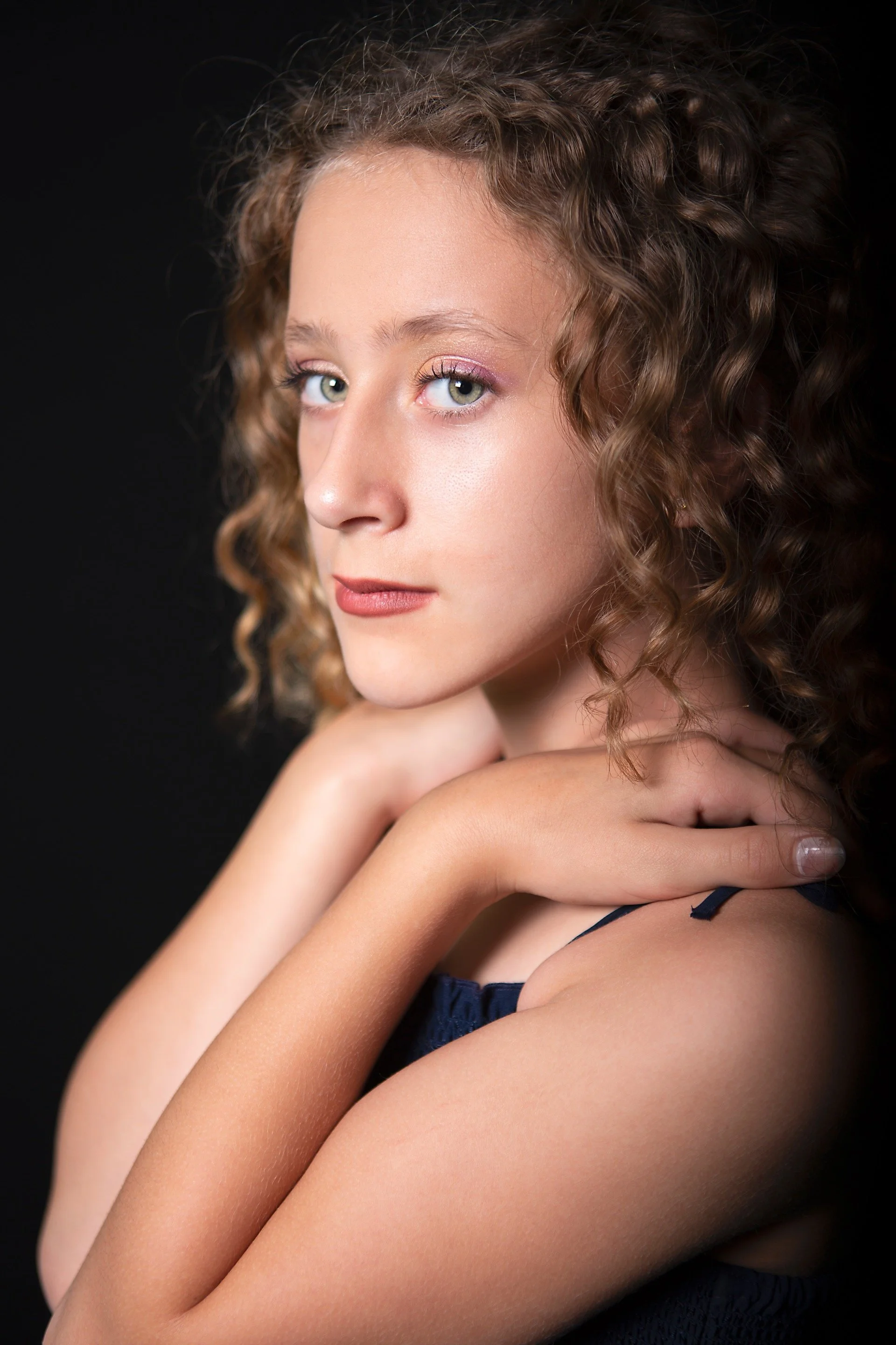 Beautiful pose of a model in a studio portrait