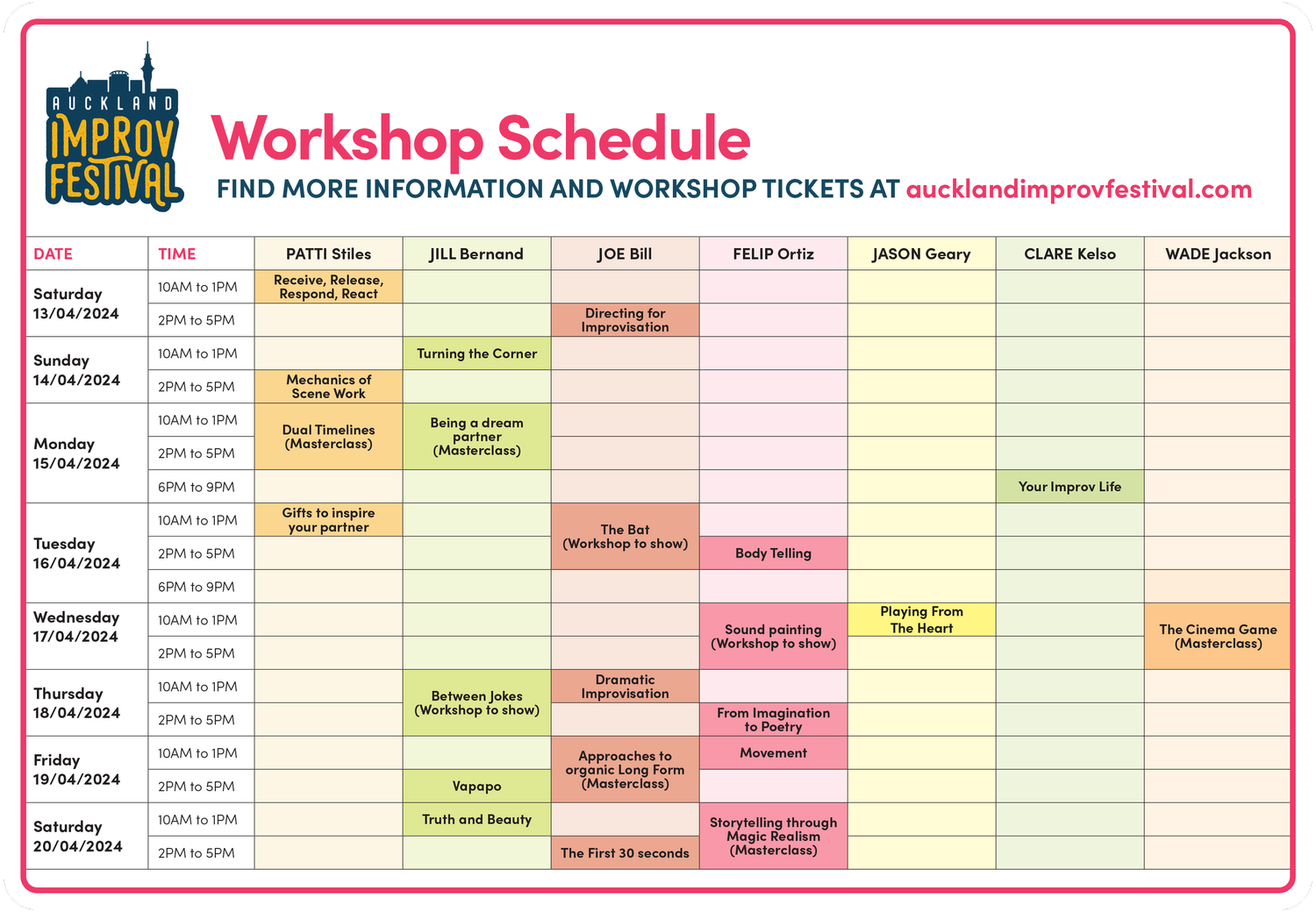 workshops-schedule-auckland-improv-festival