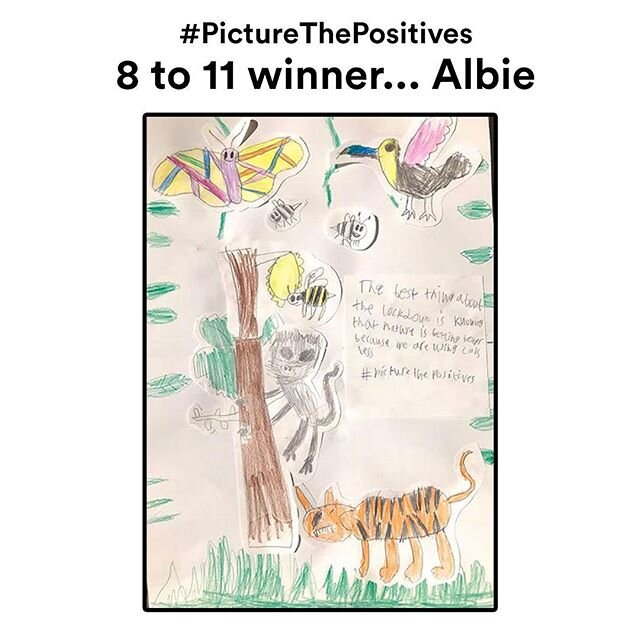 Congratulations Albie!

Judges comment: &lsquo;Albie&rsquo;s picture and message shows his positivity that our air quality has improved and nature is fighting back&rsquo; 
#PictureThePositives 8 to 11 winner! 
#naturefightsback #protectourplanet #nat